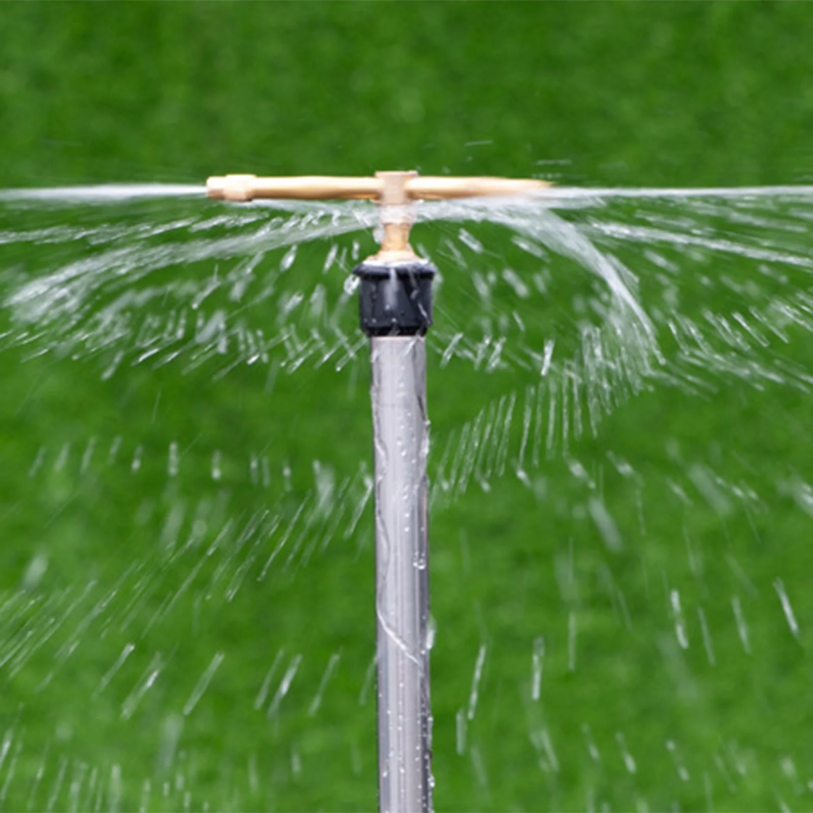 MVNSFEW Automatic Rotating Sprinkler Copper 2 Pronged 4 Prong Nozzle 4 Points Automatic Rotating Watering Device Garden Irrigation Water