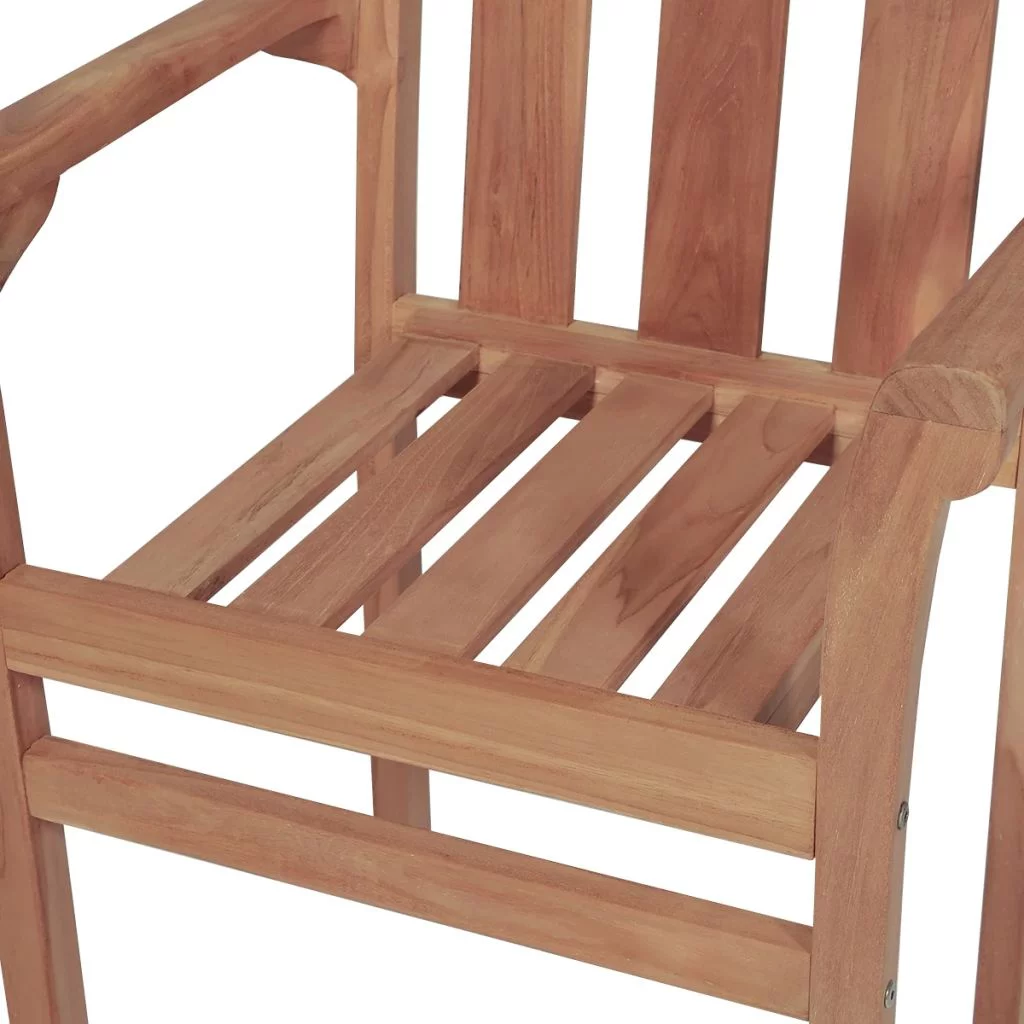 Stackable Garden Chairs 2 pcs Solid Teak Wood