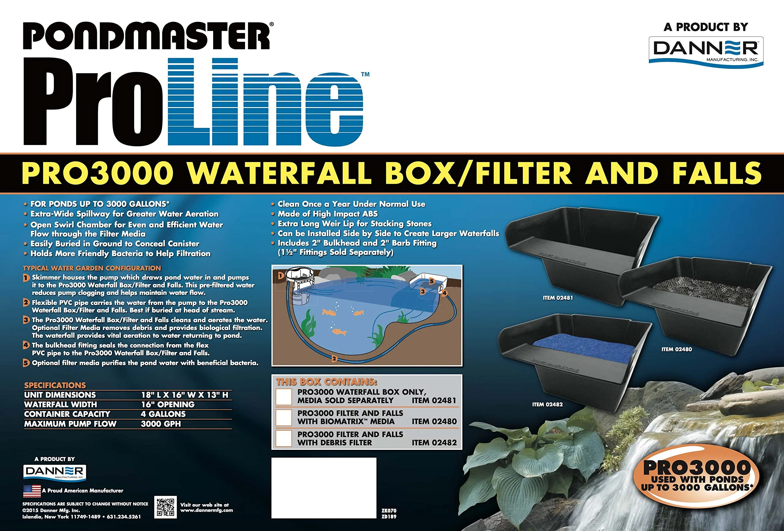 DANNER Pro3000 Filter & Falls w/ 16
