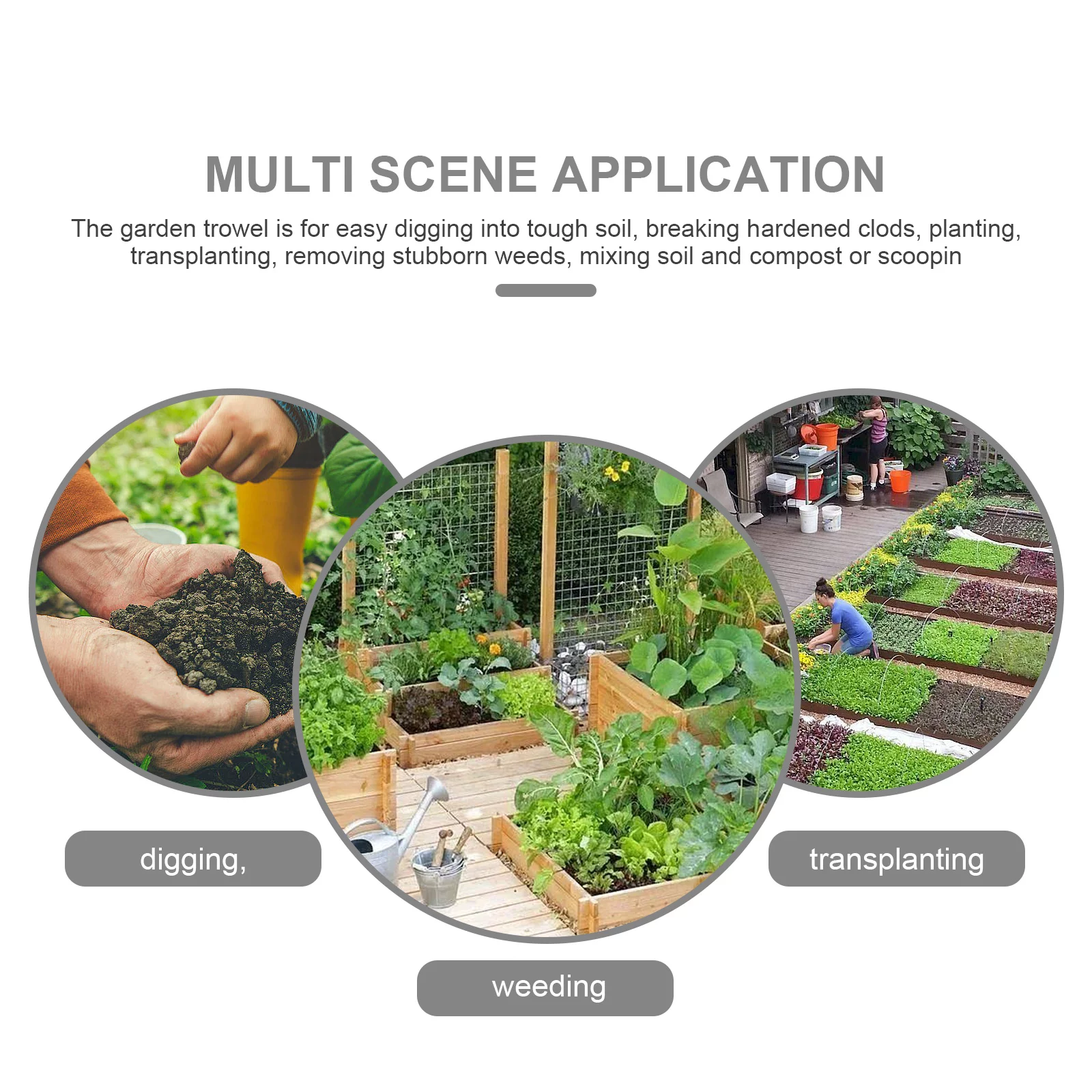 Garden Shovels Digging Tools Hiking Gardening Kids for Mini Samll Hand Trowel Removal Potted Plant Wood Stainless Steel