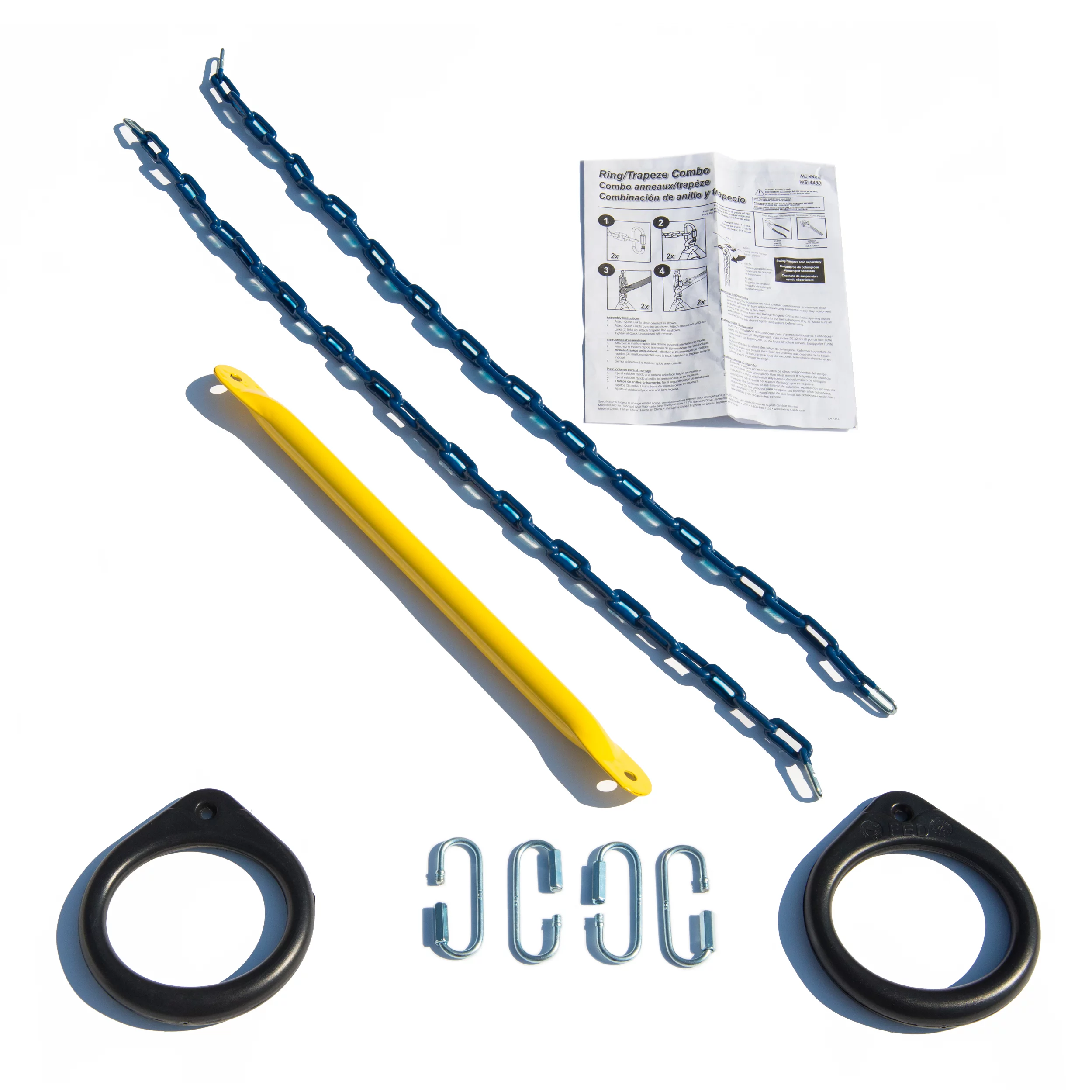 Swing-N-Slide 2 Blue Swing Seats and Ring/Trapeze Bar Combo