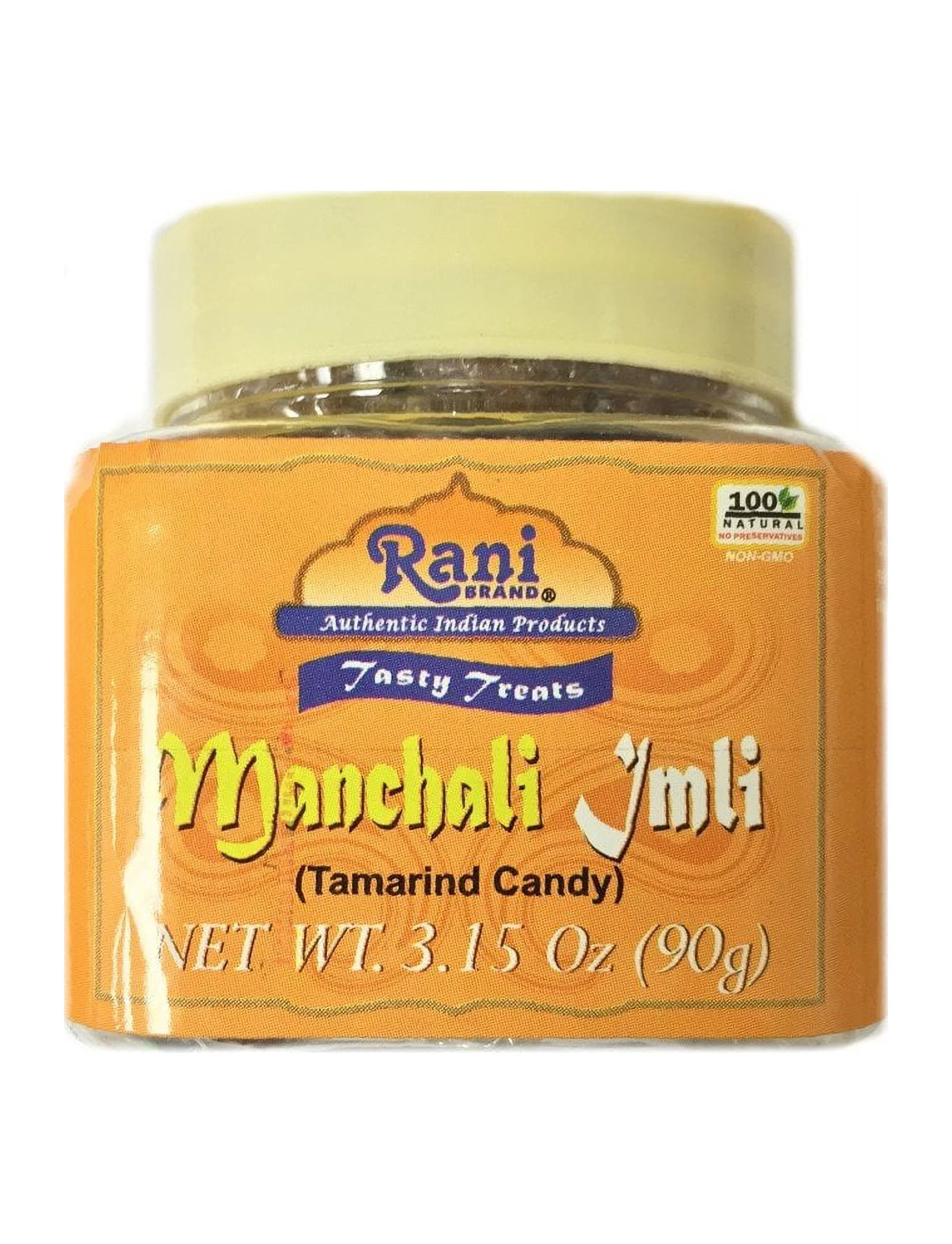 Rani Manchali Imli (Tamarind and Mango Candy) 3.15oz (90g) Individually Wrapped, PET Jar ~ All Natural | Vegan | Gluten Friendly | NON-GMO | Indian Origin & Taste