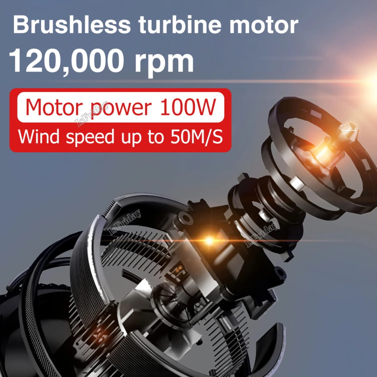 Jetdry Blower Turbo Jet Fan Turbo Violent Fan120000 rpm 55M/S Powerful Blower Air Duster Dust Blower 3 Speed Handheld Air Blower