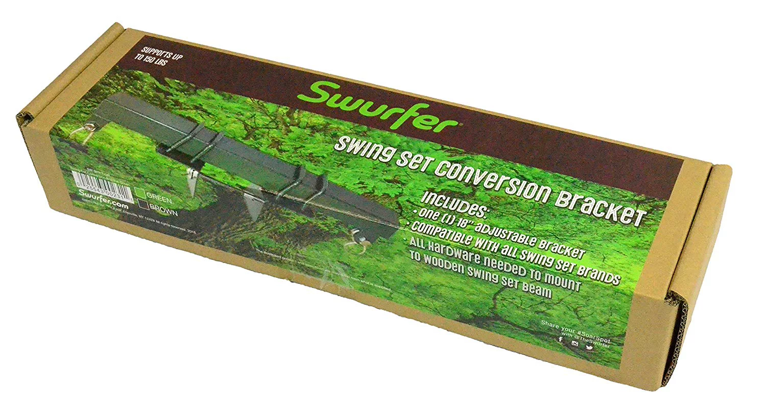 Swurfer Swingset Conversion Bracket, Brown, No Tree Required, Swing Set Attachment