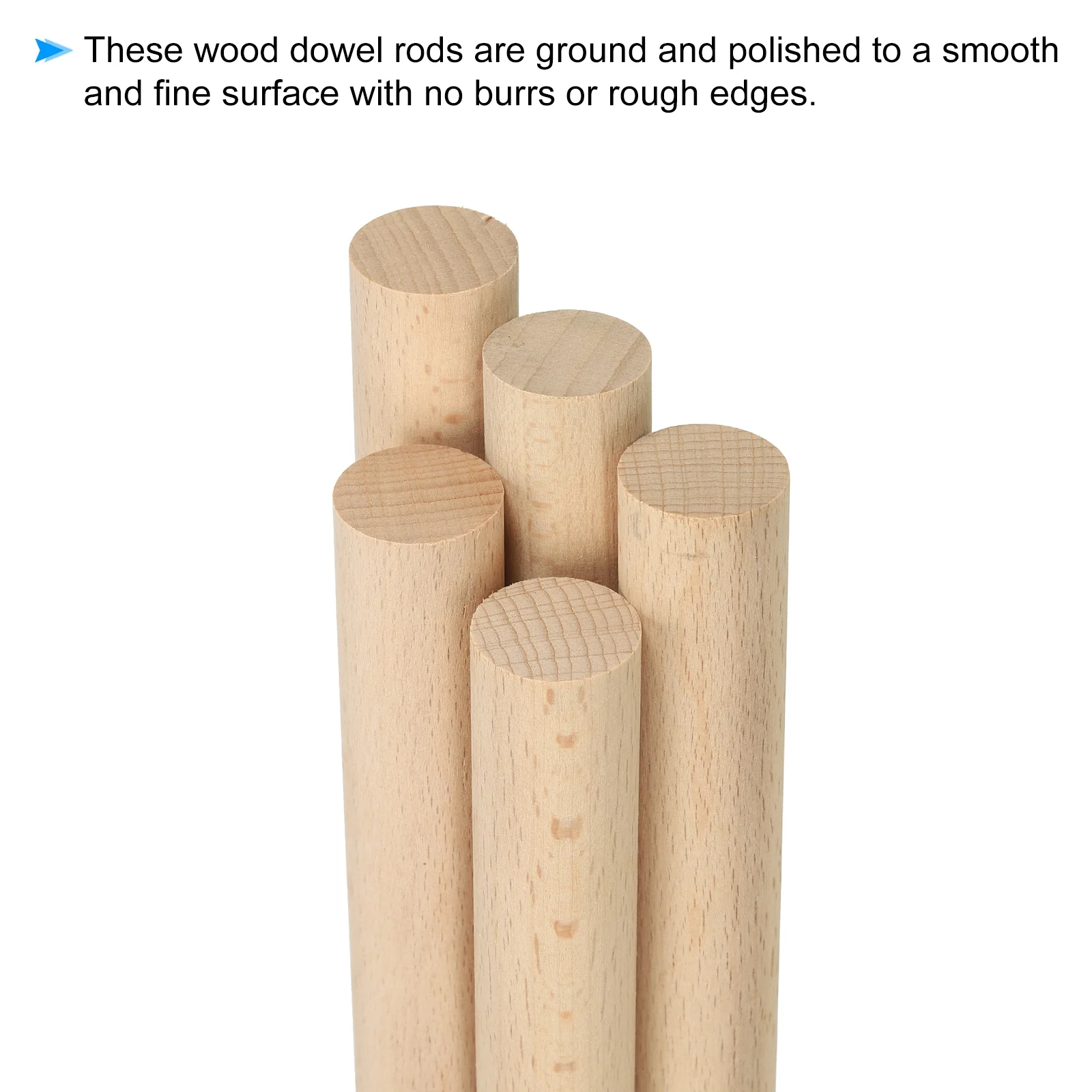 Uxcell 3/4 x 4 Inch Dowel Rods Wood Sticks Unfinished Wooden Dowel Rods Round Dowels Sticks 10 Pcs