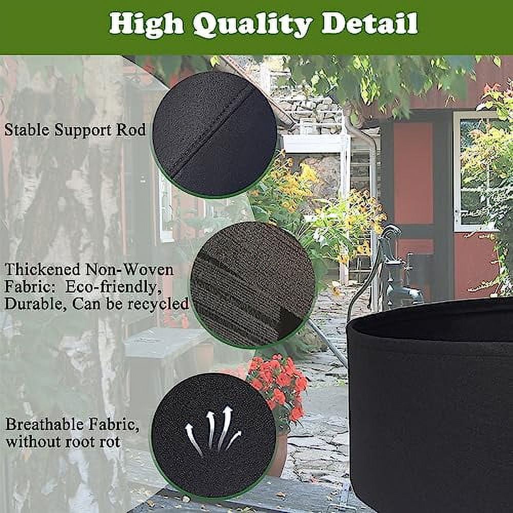 Maius Raised Garden Bed, 15/50/100 Gallon Grow Bags Felt Fabric Breathable Planting Container Grow Bag for Plants, Flower,Vegetables