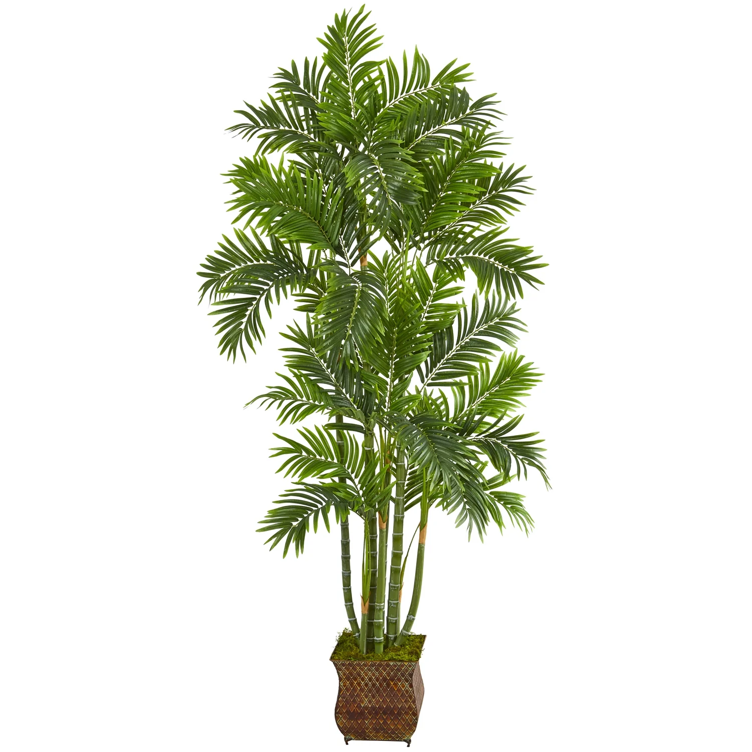 Nearly Natural 70in. Areca Palm Artificial Tree in Metal Planter