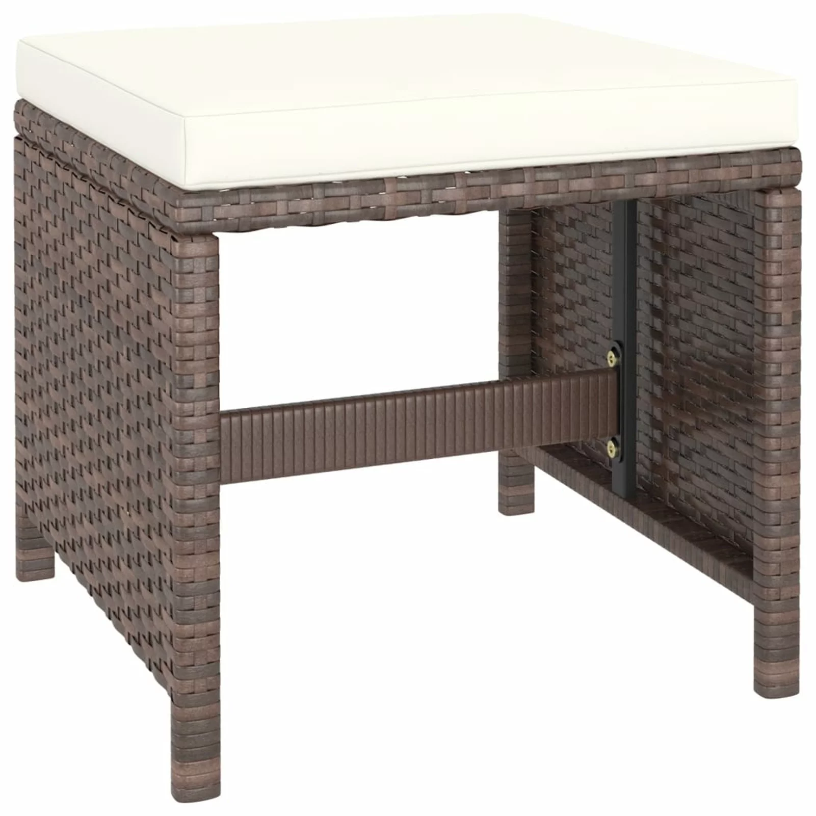 ametoys 6 Piece Patio Dining Set with Cushions Poly Rattan Brown