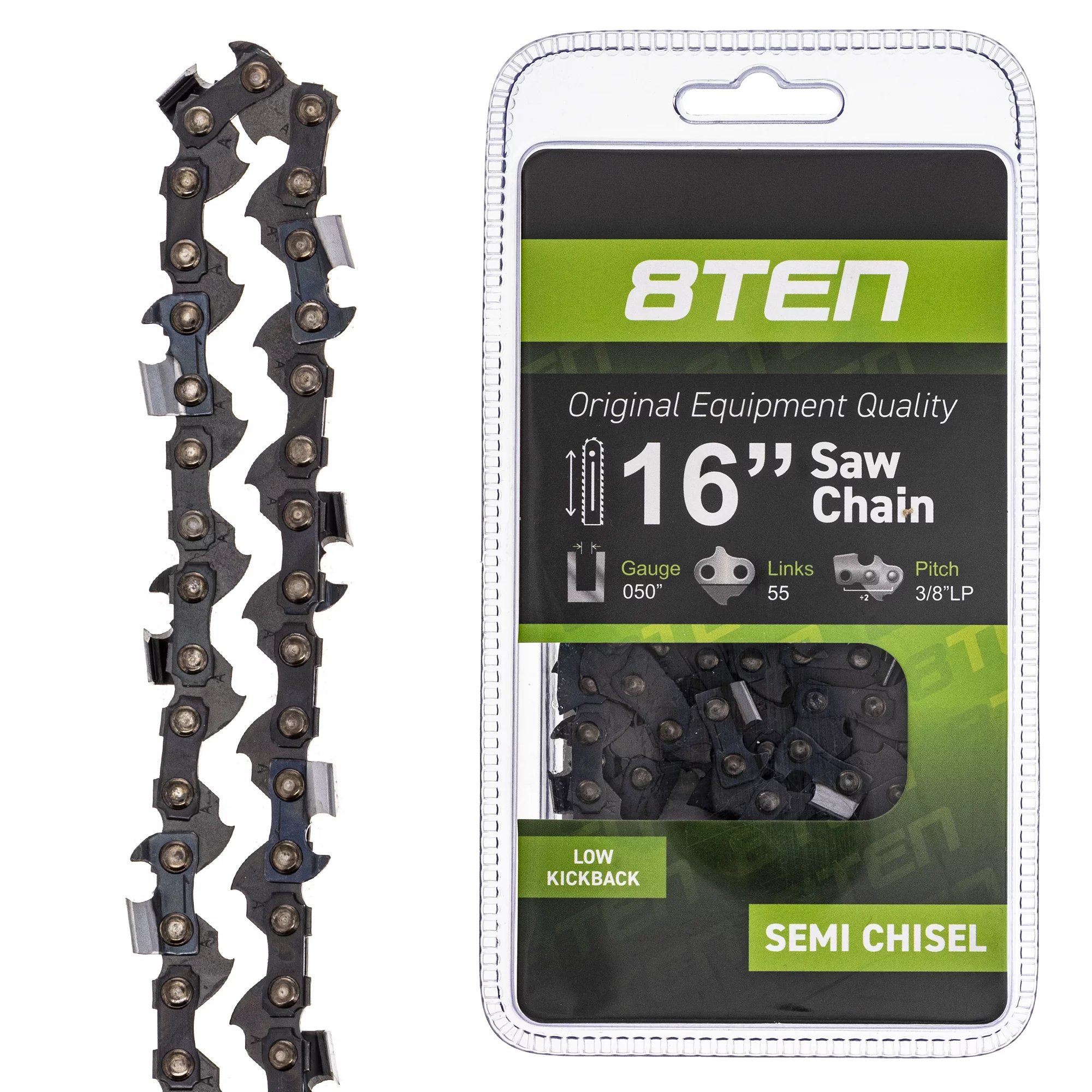8TEN Chainsaw Bar and Chain for Stihl 16 inch .050 .375 55DL Stihl 210 MK1002926