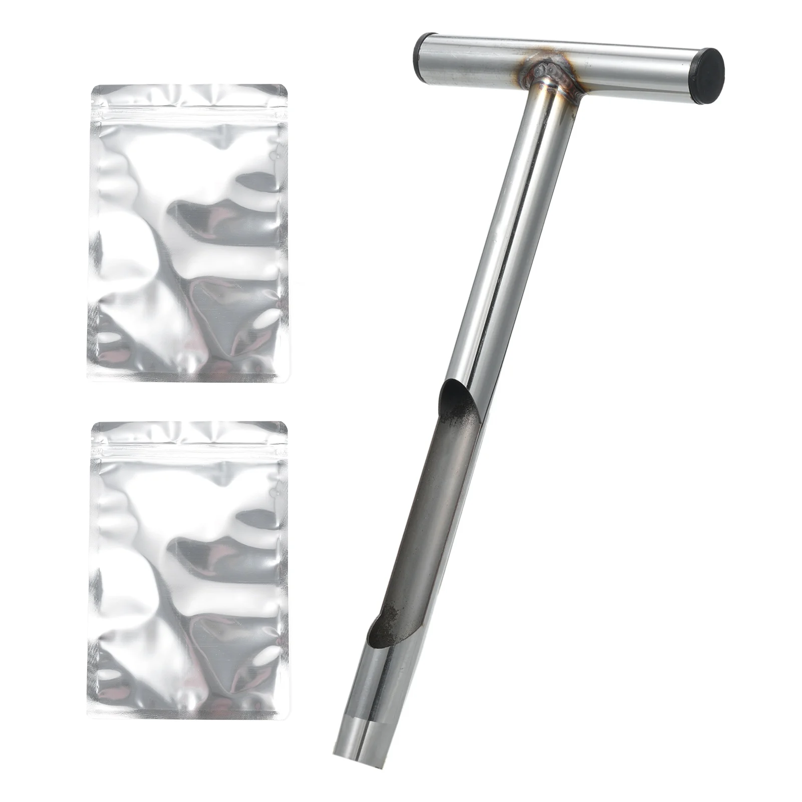 Sampler,13 Inch Handle Soil Sample Probe Sample Soil Metal T-style Sampler 2pcs Reusable Probe 13 Rod With Reusable Sample Test Soil Plant Care Soil Probe With 2pcs Care Lawn Farm Probe Rod