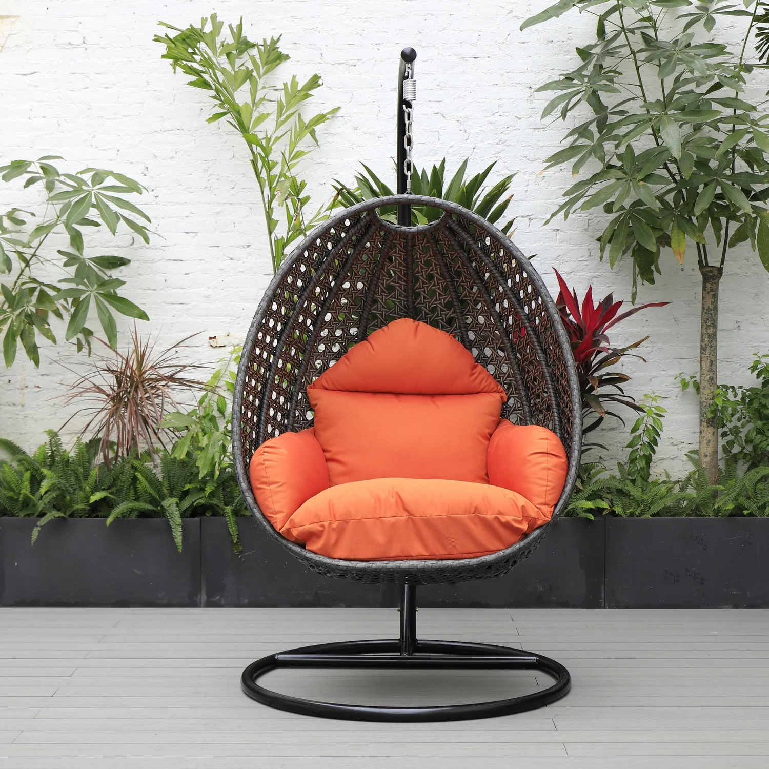 HomeStock Rustic Recluse Wicker Hanging Egg Swing Chair