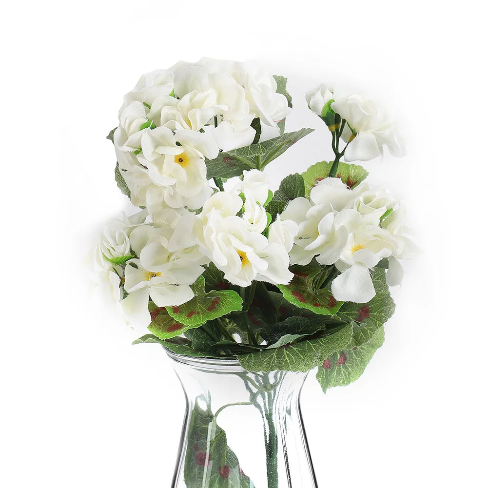 Sufanic Artificial Geranium Flowers Plant Artificial Plants Artificial Flower,White