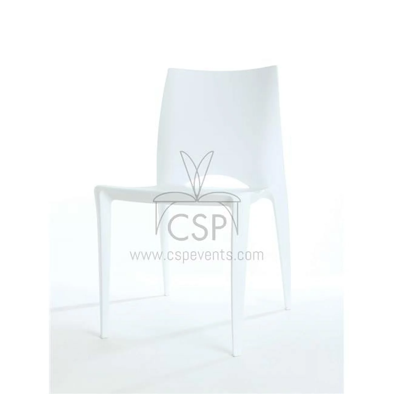 Commercial Seating Products RPP-Crescent-WH-4 Crescent Polyproplylene Stackable Chair - White - 32 in. - Set of 4