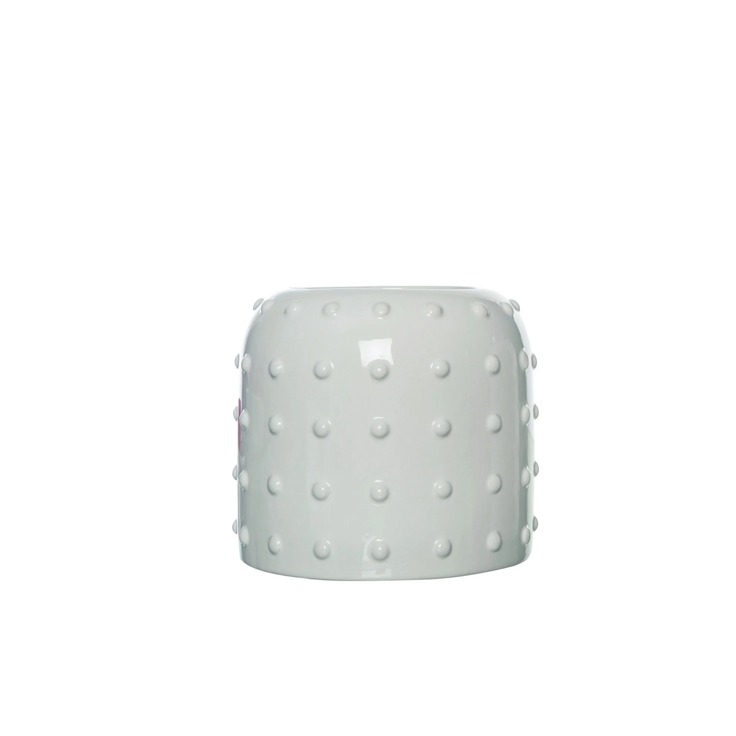 Transpac  Dolomite 7 in. White Spring Textured Planter
