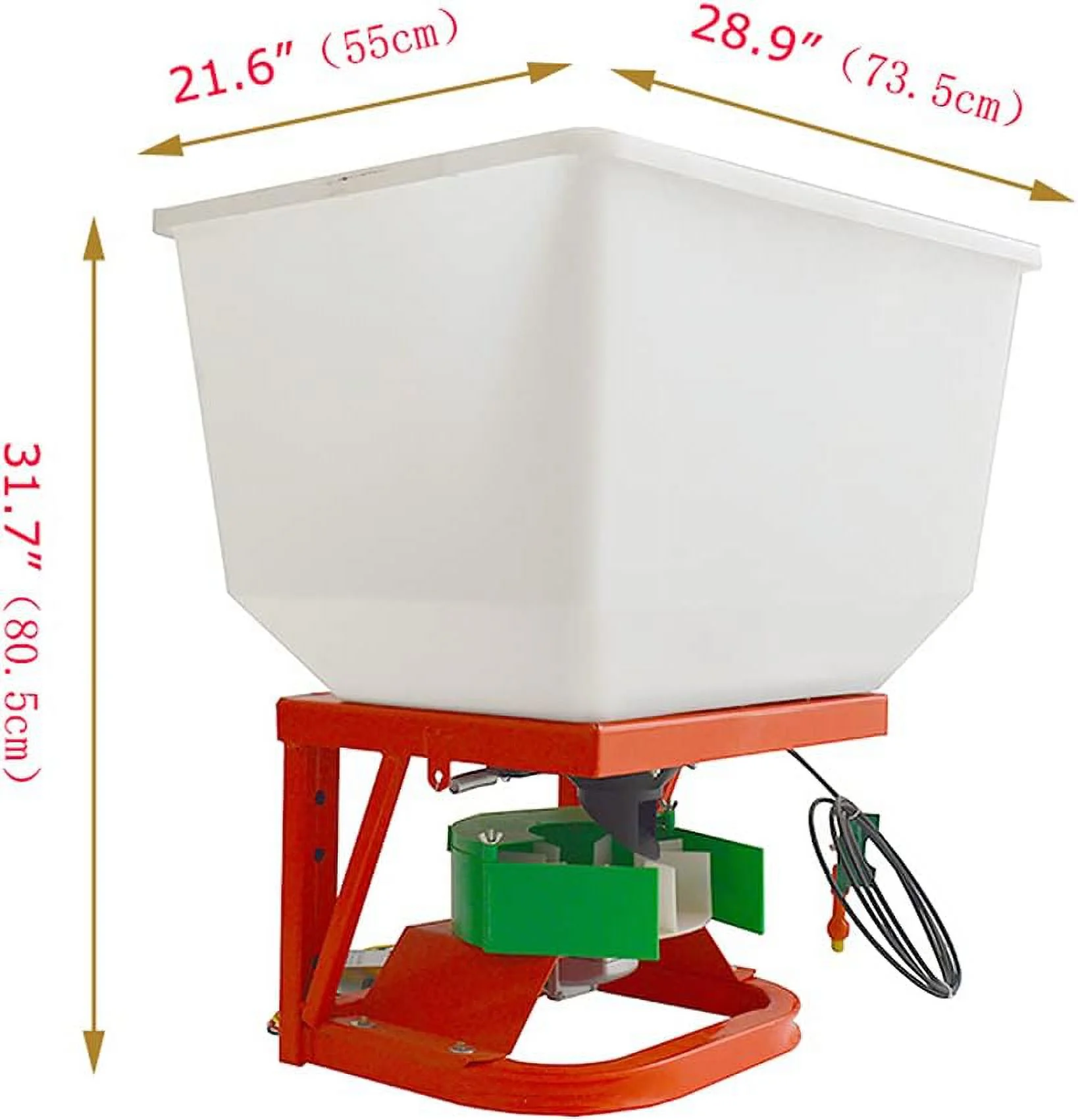 PreAsion 12-Volt ATV Broadcast Spreader Tractor Front Electric Fertilizer Spreader Machine