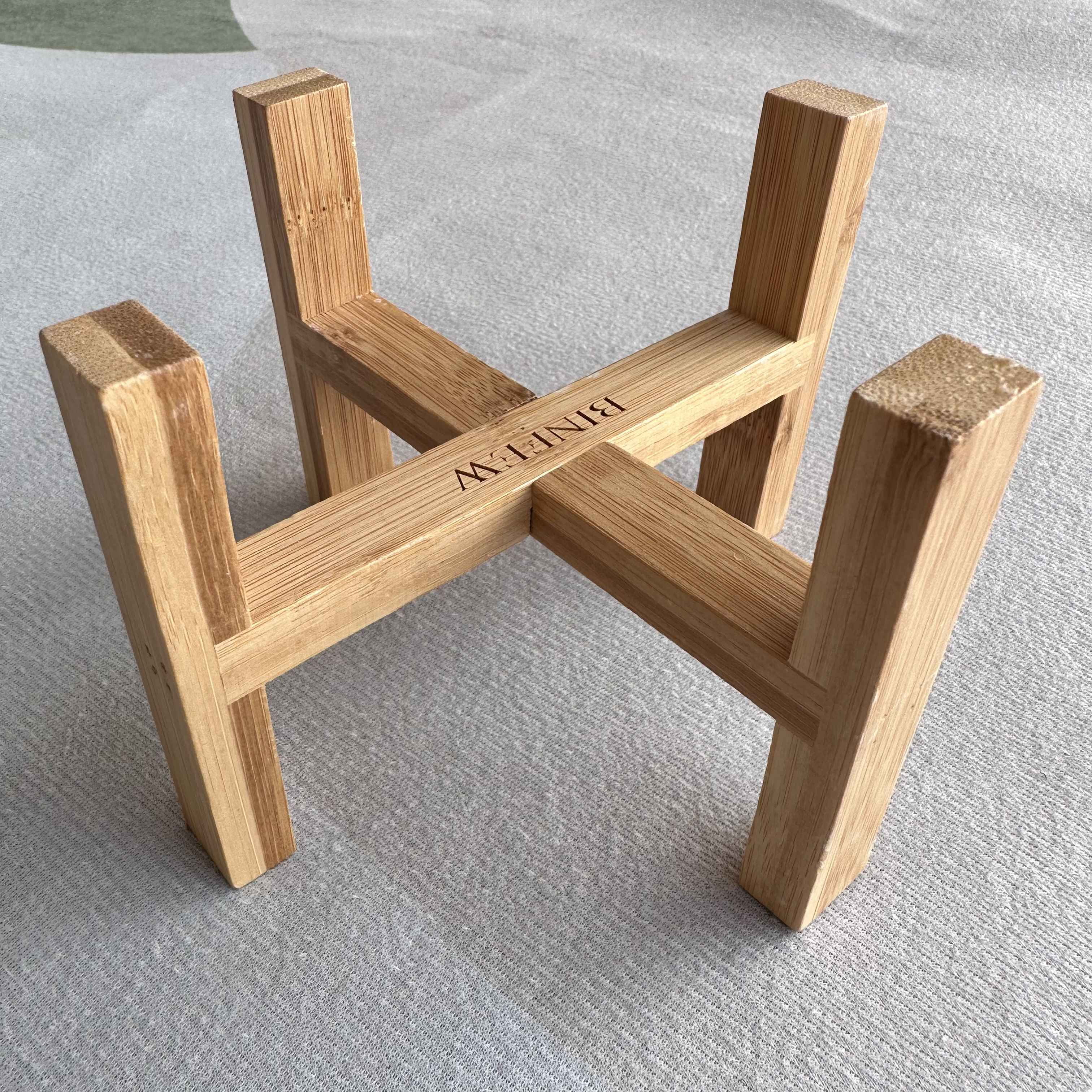 BINFEW Plant Stand for Indoor Plants, Mid Century Modern Adjustable Bamboo Plant Stand Indoor Plant Holder Rack for Living Room, Balcony fits small Pots