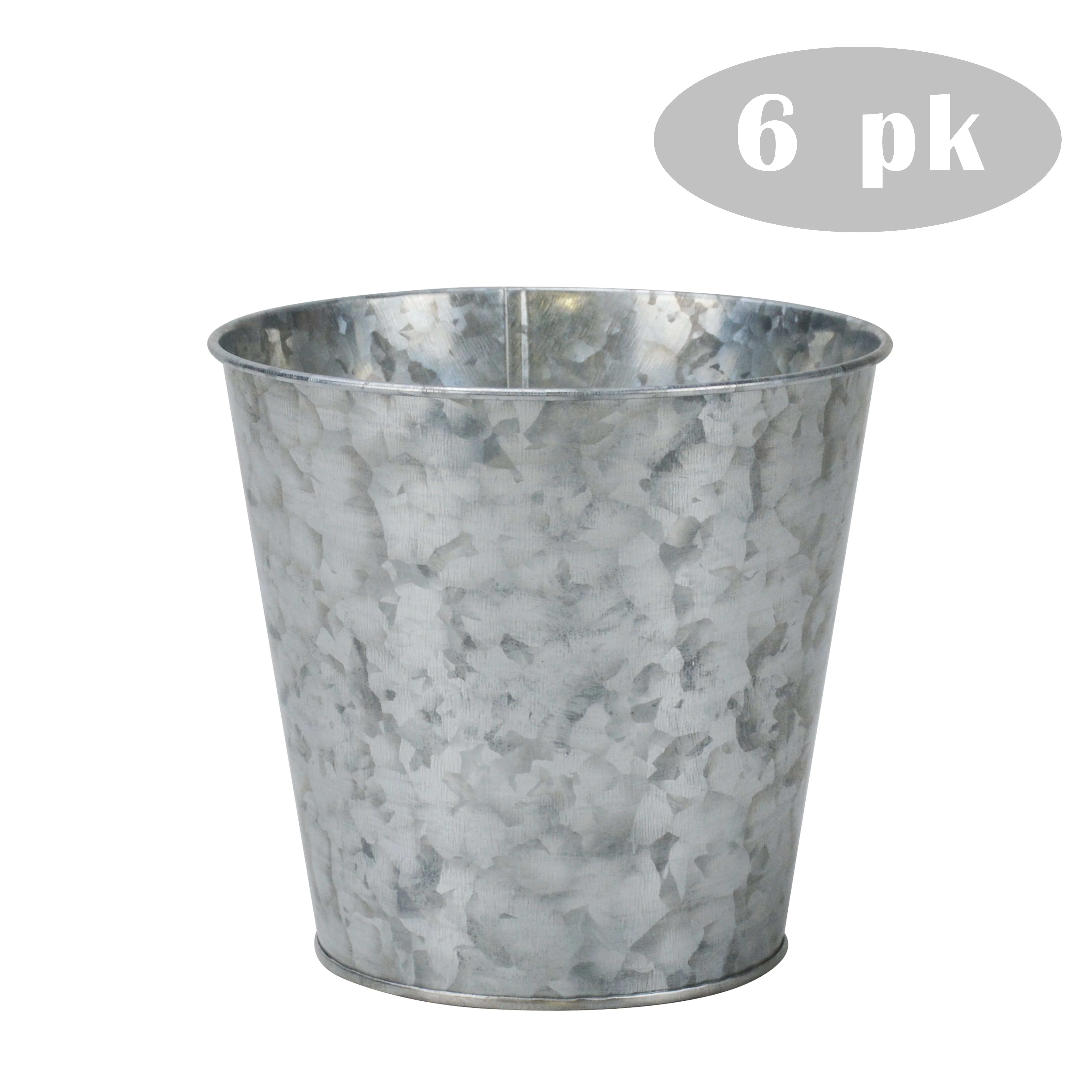 6pk Home Decor Flowers and Plants Galvanized&nbsp;Bucket Planter