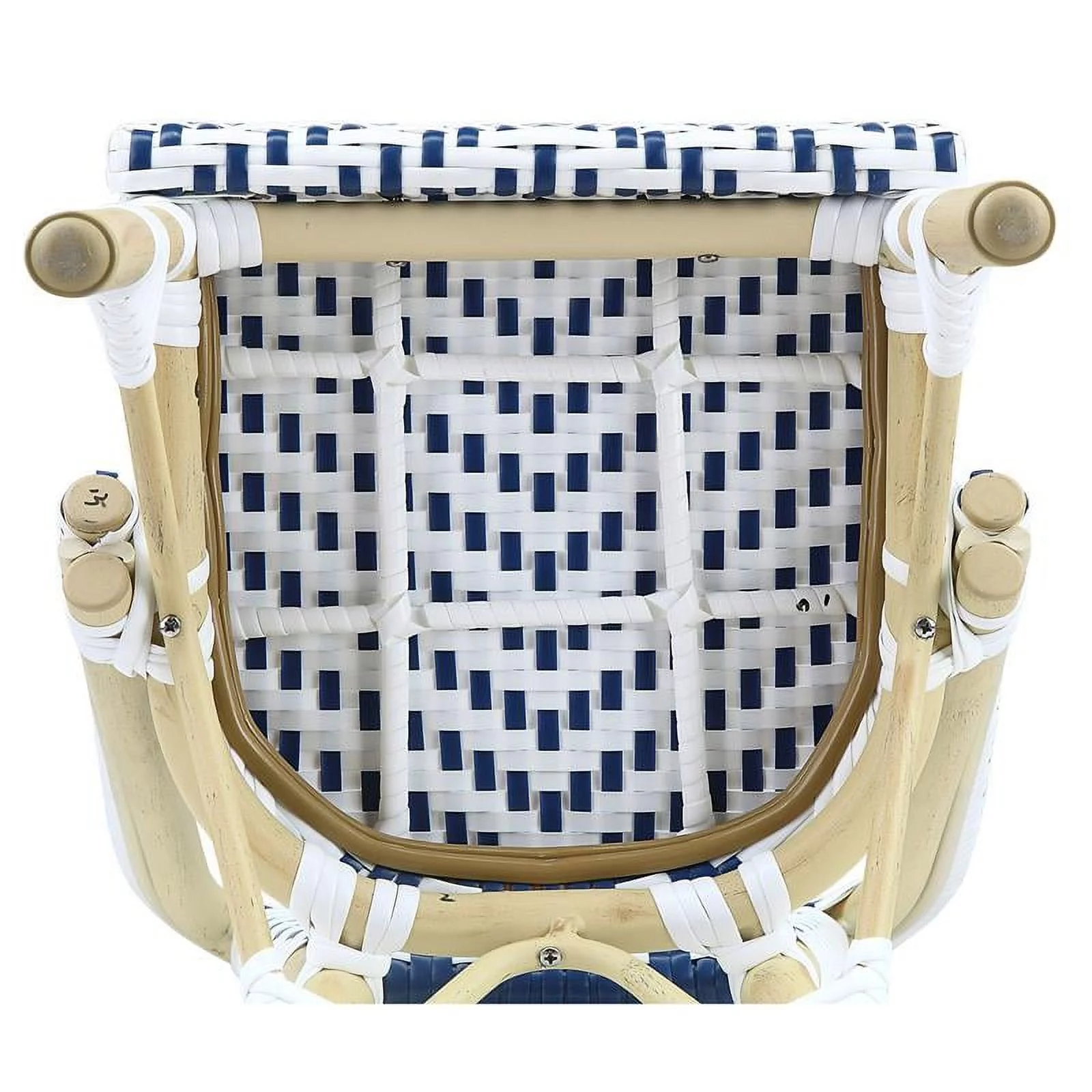 Furniture of America Dakie Aluminum 3pc Patio Kids Chair and Table Set in Navy