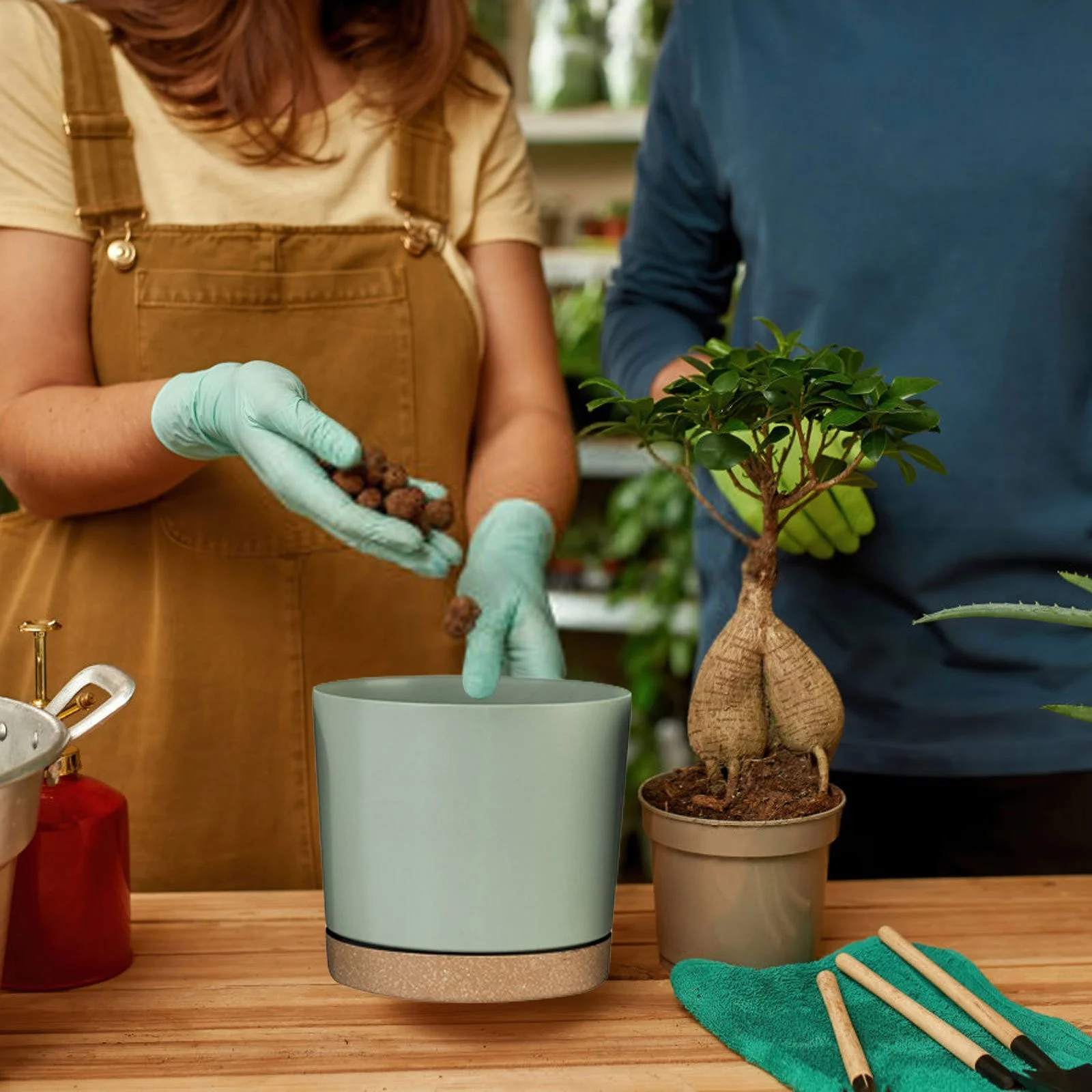 MOQIN 7.9 Inch Plant Pots, 2Pack Planters for Indoor Plants with Drainage Holes and Removable Base, Modern Decorative for Outdoor Garden Planters