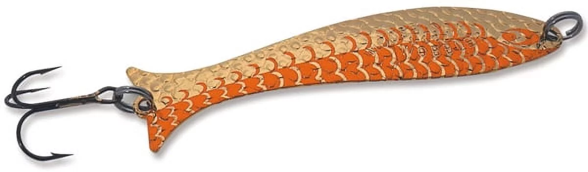 Mooselook Wobbler Midget Cast Troll Spoon, Gold & Orange, Fishing Spoons