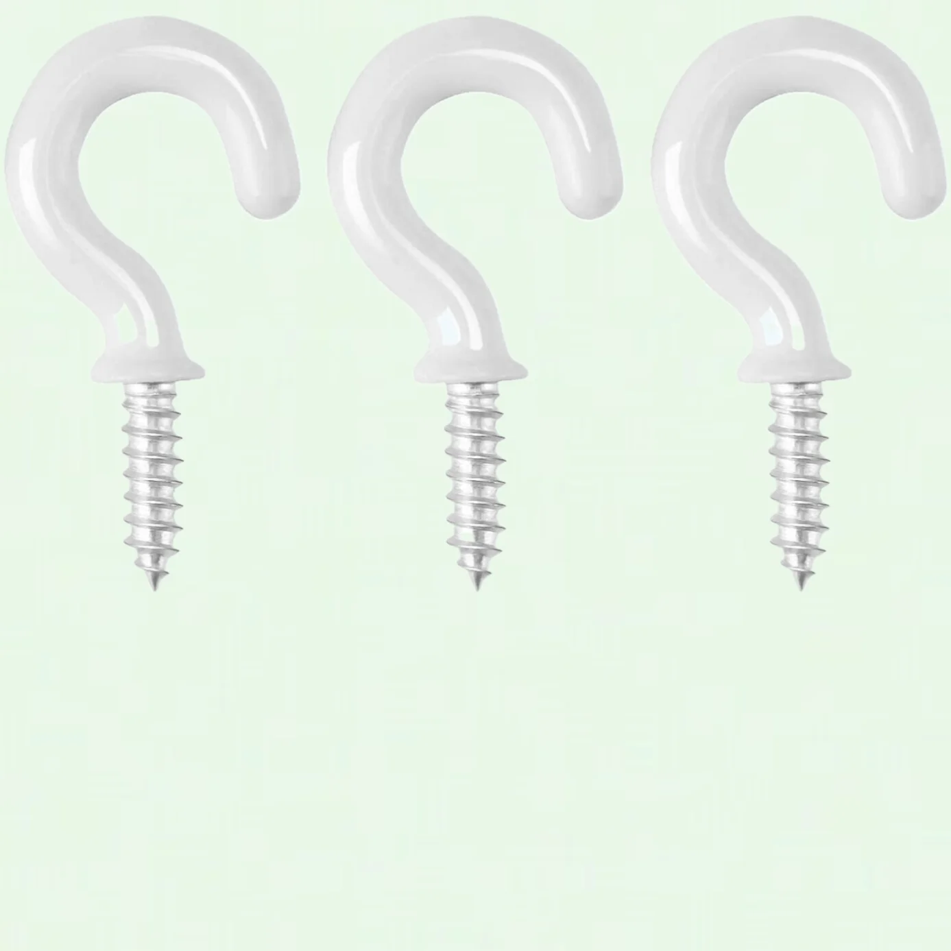 White Screw-in Cup Hooks, 30Pcs, 1/2 inch Heavy Duty Metal Ceiling Hooks for Garden Hanging Plants & Wood