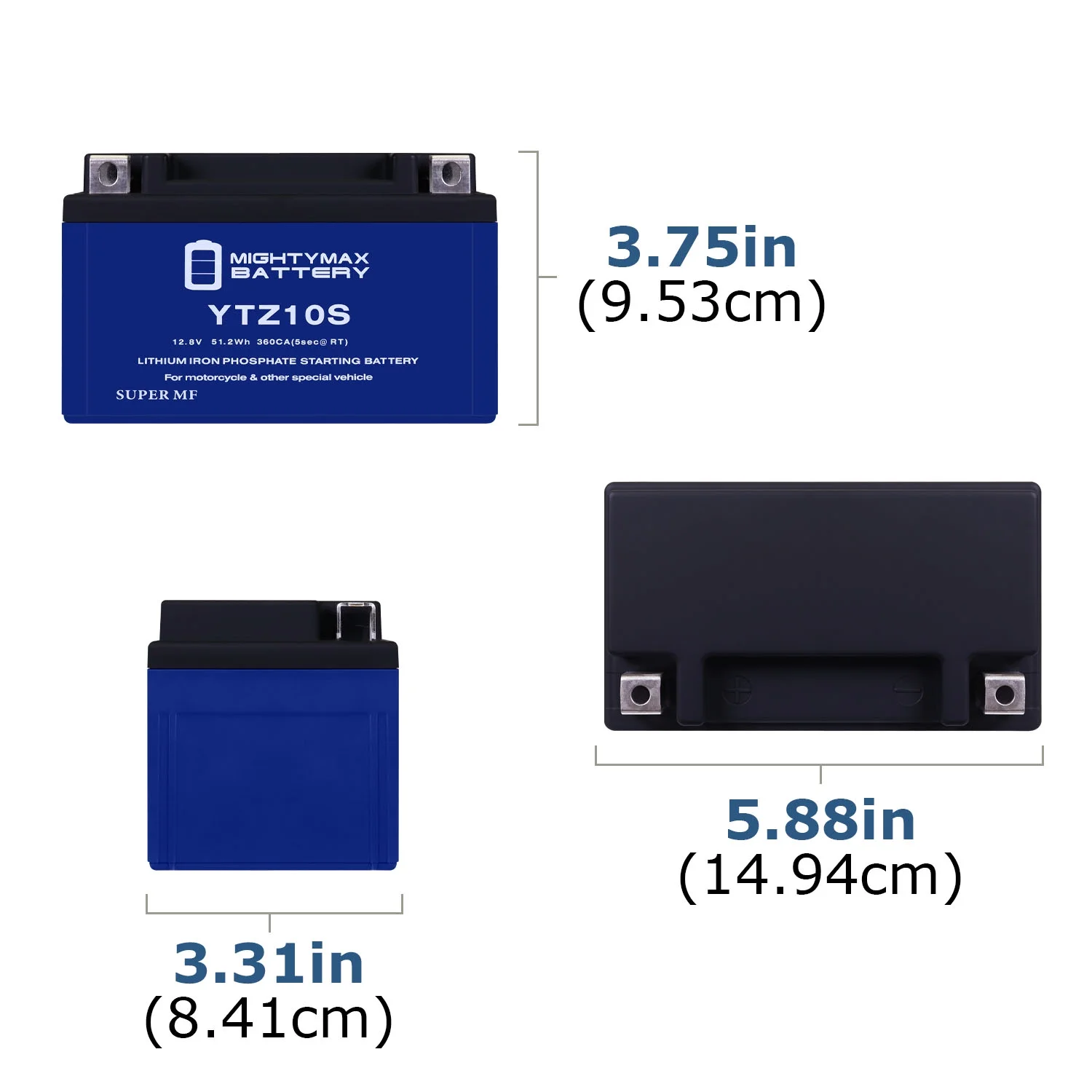 YTZ10S Lithium Replacement Battery compatible with Husqvarna 701 Vitpilen, Svartpilen 18-21
