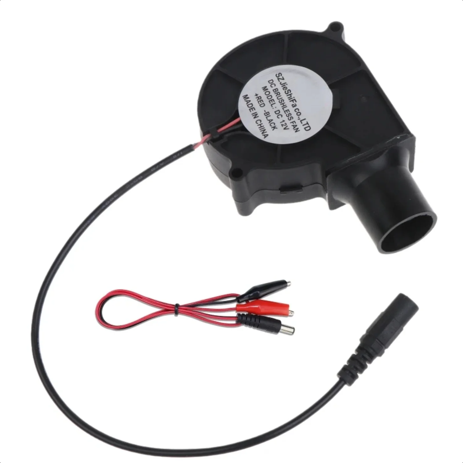 DC12V 5.5x2.1mm 75mm Charcoal Chimney Starter Cooking Barbecue Fan with Powerful Smelting Metal BBQ Blower