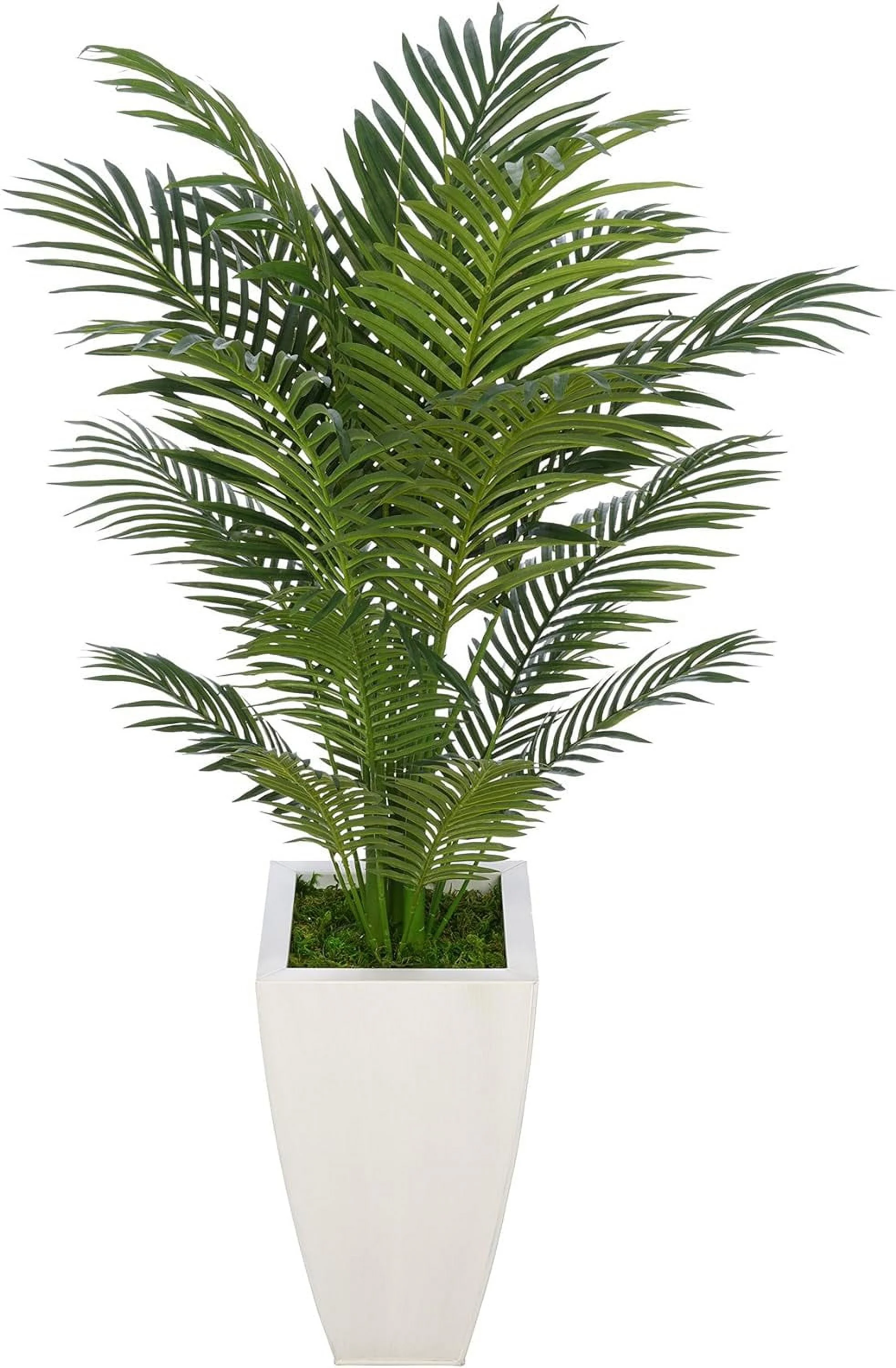 Artificial 4-1/2 Foot Areca Palm In Tapered Square Zinc (Cream)