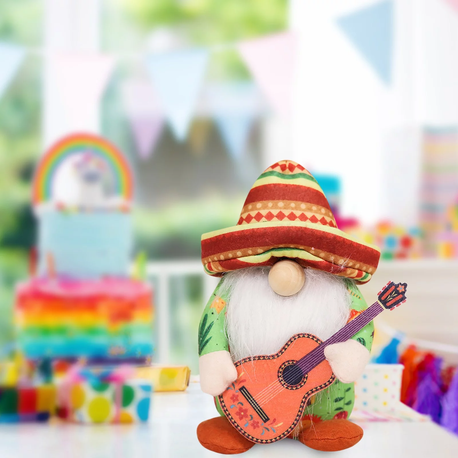 ZiSUGP Carnival Sombrero Rudolph Doll Musical Instrument Doll Ornament Old World Ornament Rainbow