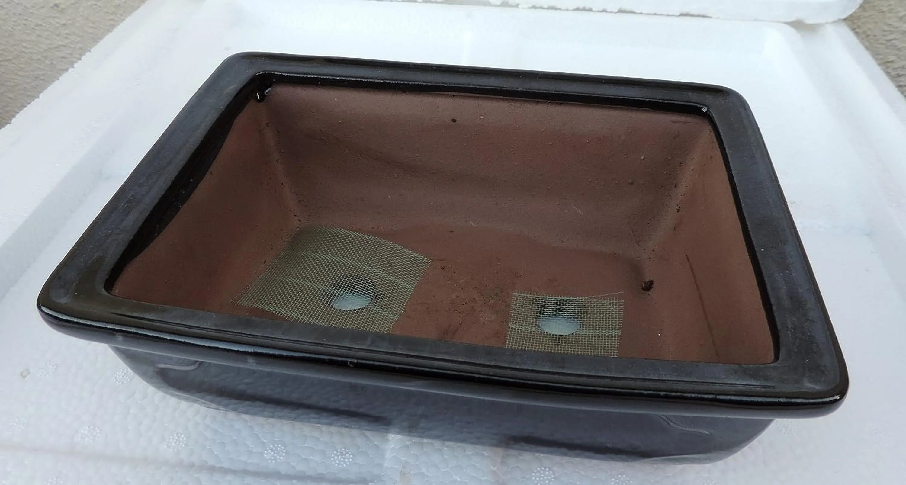 Ceramic Bonsai Pots - Black Ceramic Pot Is 8x6 x3''