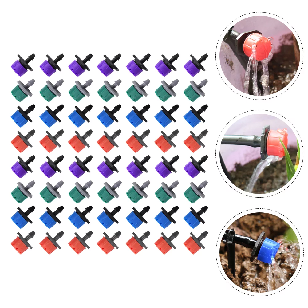 NICEXMAS 100pcs Irrigation Dripper Emitters 8-hole Adjustable Drippers Plastic Drip Emitters