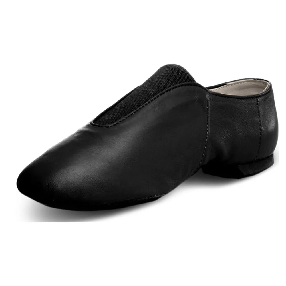 Slip On Jazz Shoe Leather and Elastic Dance Jazz Shoe for Girls and Boy Youth Children