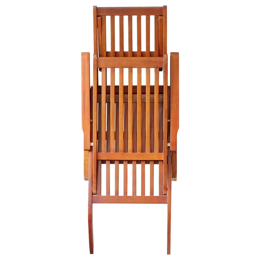 Dcenta Patio Deck Chair with Footrest and Cushion Solid Wood Acacia