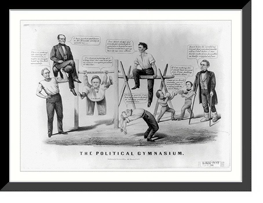 Historic Framed Print, The political gymnasium, 17-7/8