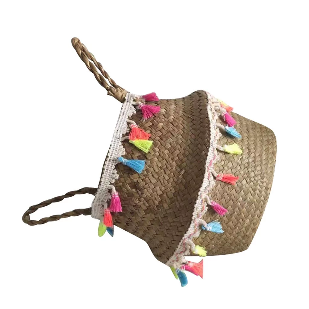 Lightning Deals Of Today, Home & Outdoor Use Decoration Outdoor Seagrass Wicker Flower Pot Folding Storage Decoration Indoor Outdoor Home Decor & Gifts