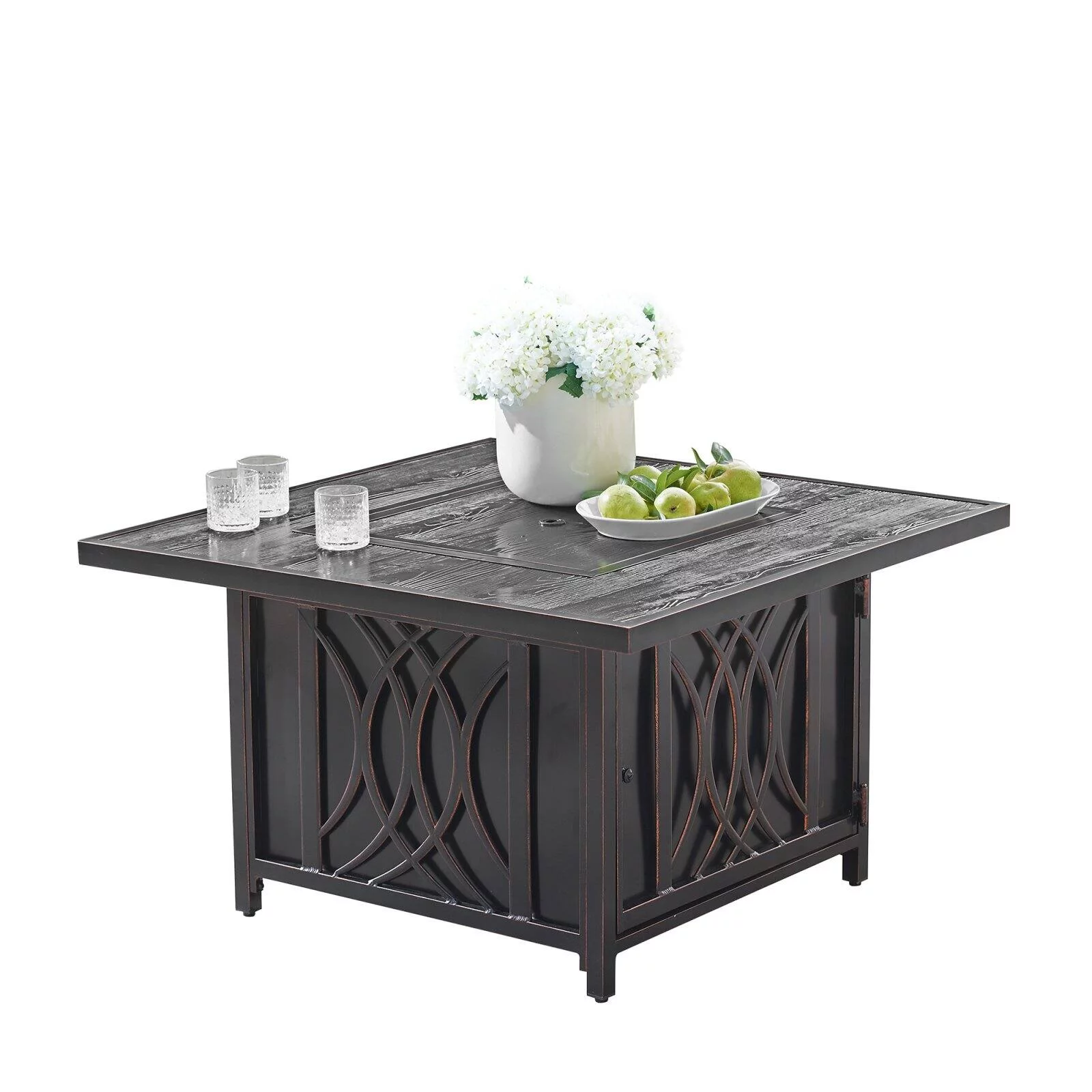 Oakland Living Cave 42 in. Square Propane Fire Pit Table