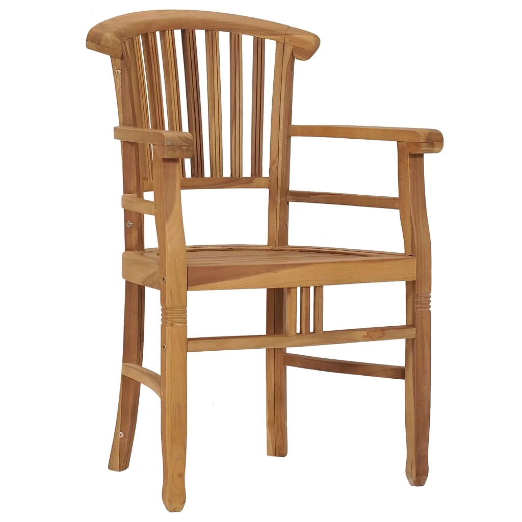 Walmeck Patio Chairs 2 pcs Solid Teak Wood