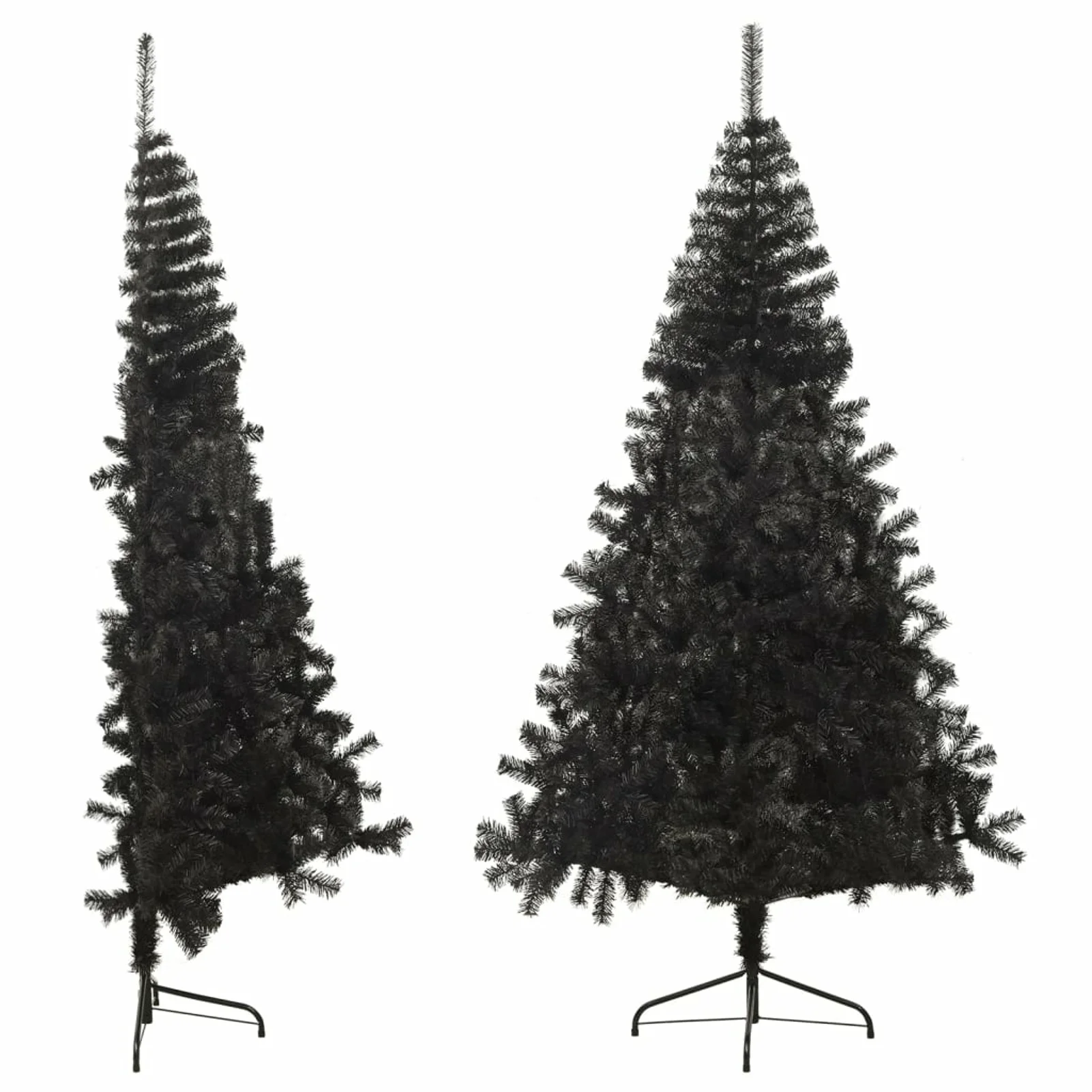 Walmeck Artificial Half Christmas Tree with Stand Black 7 ft PVC