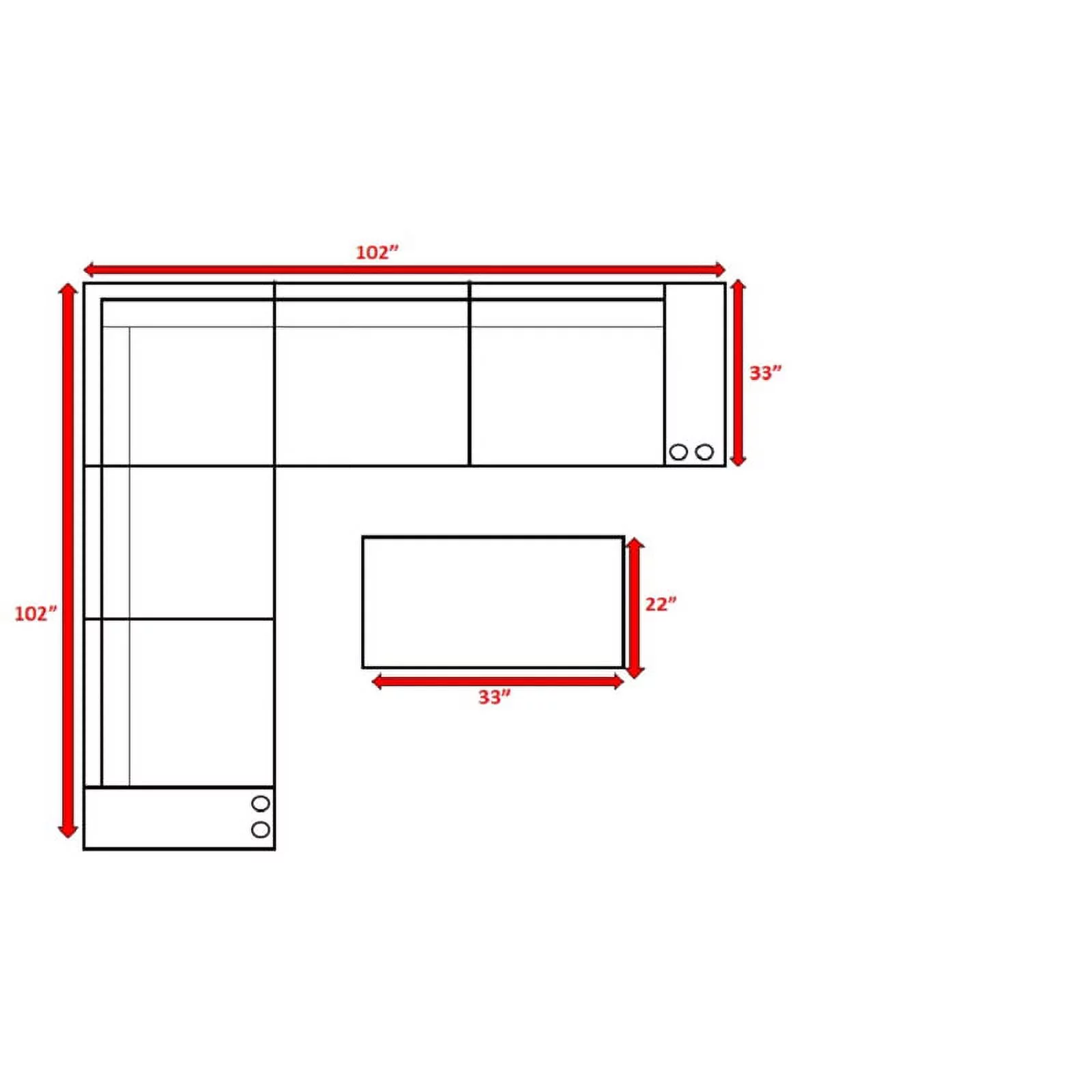 Living Source International 8-piece Rattan Sectional Set w/Cushions - Espresso