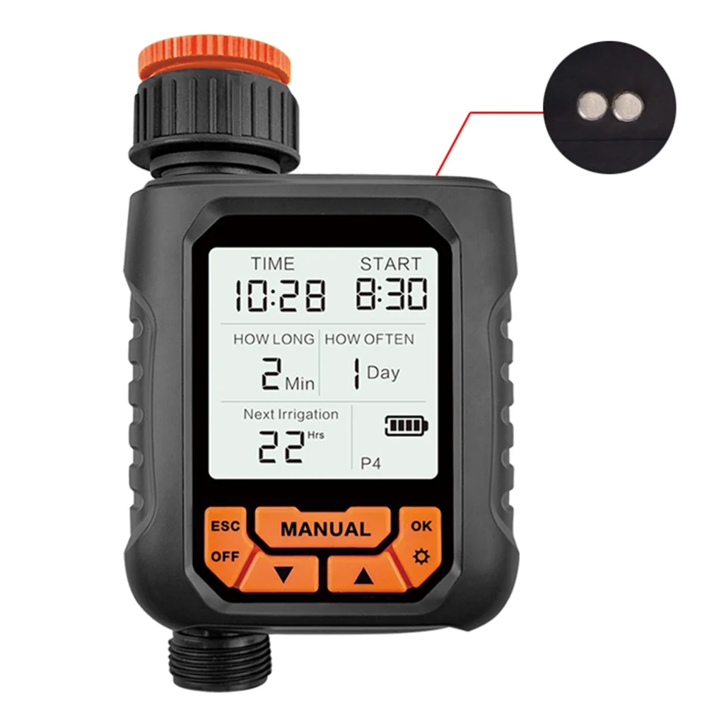 Sprinkler Timer Water Timer for Garden Hose 1 Outlet Large LCD Screen Programmable Irrigation Timer for Yard Lawn Manual/Automatic Watering Timer with Rain Sensor