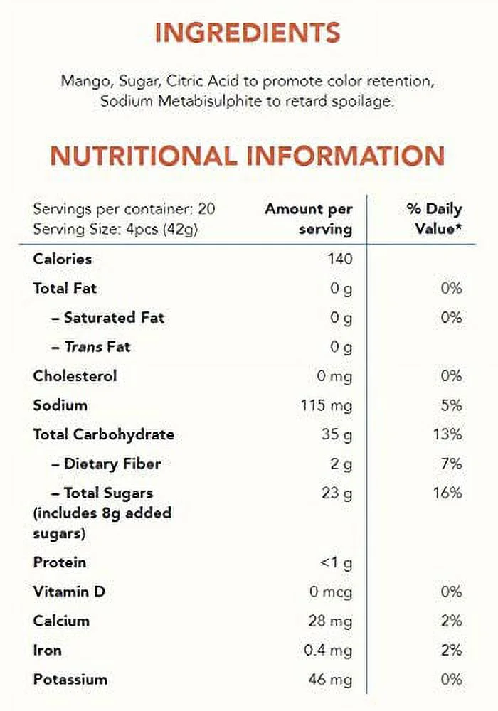 Tropical Fields Dried Real Mango, 1.87 lb, 30 Oz