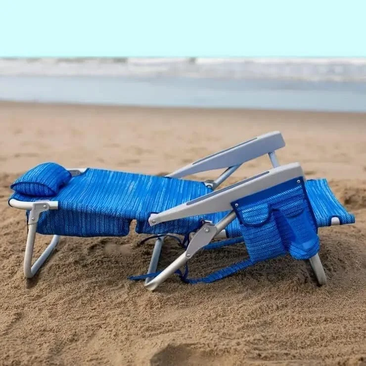 Backpack Beach Chair,Aluminum, (Sailfish and Palms)