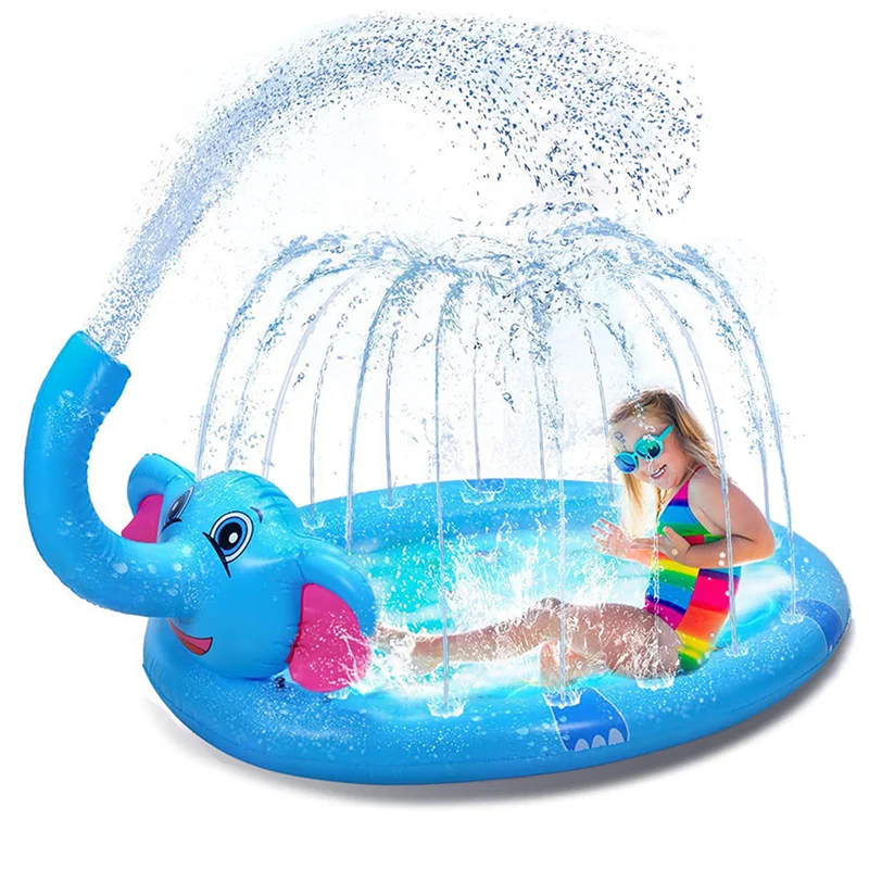 Richgv Splash Pad Sprinkler Play Mat for Kids, 82.7'' Inflatable Sprinkle Mat Outdoor Water Toys Pool Summer Toys for Toddlers Backyard Water Mat