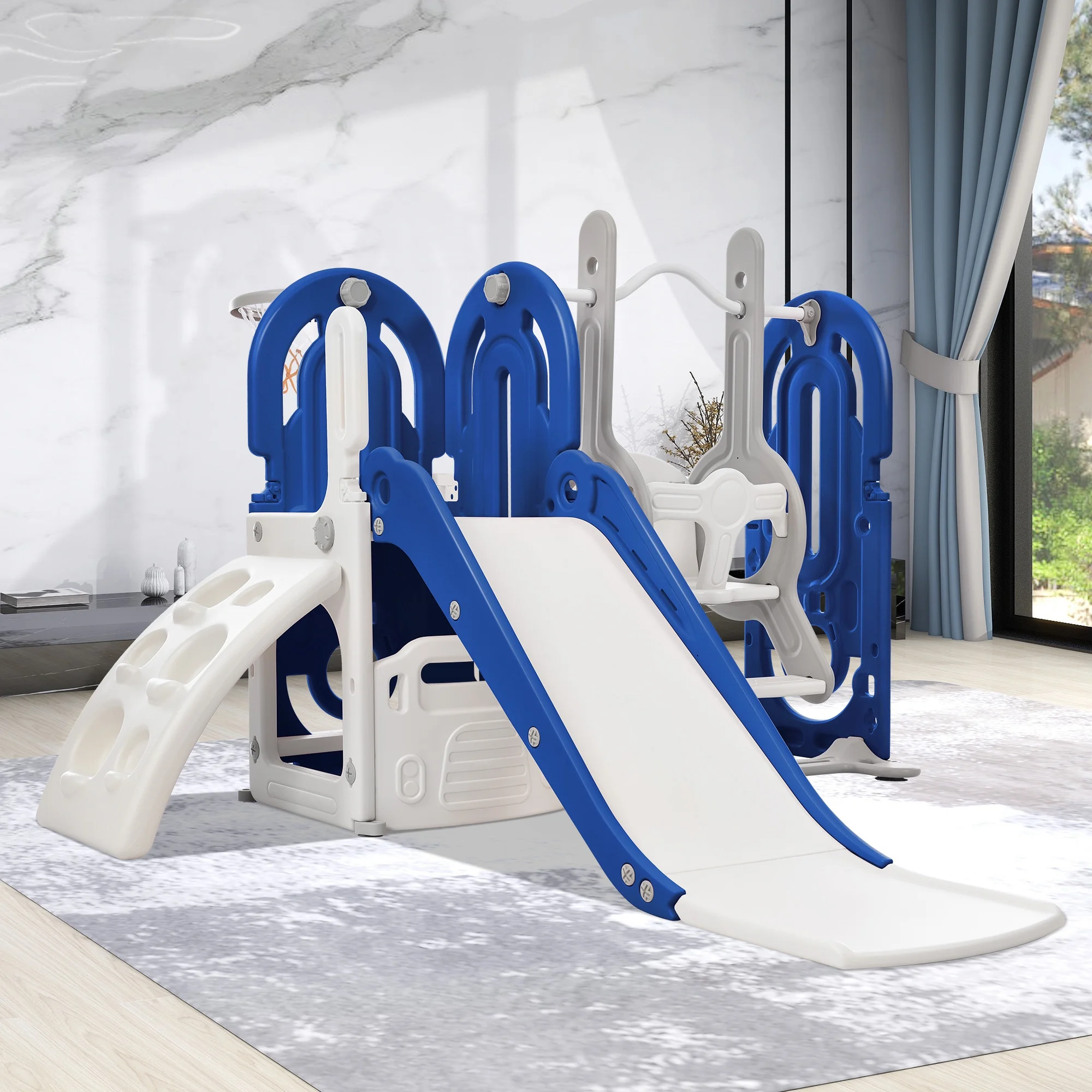 Versatile Toddler Playset with Slide, Swing, and Basketball Hoop - Inspire Active Play