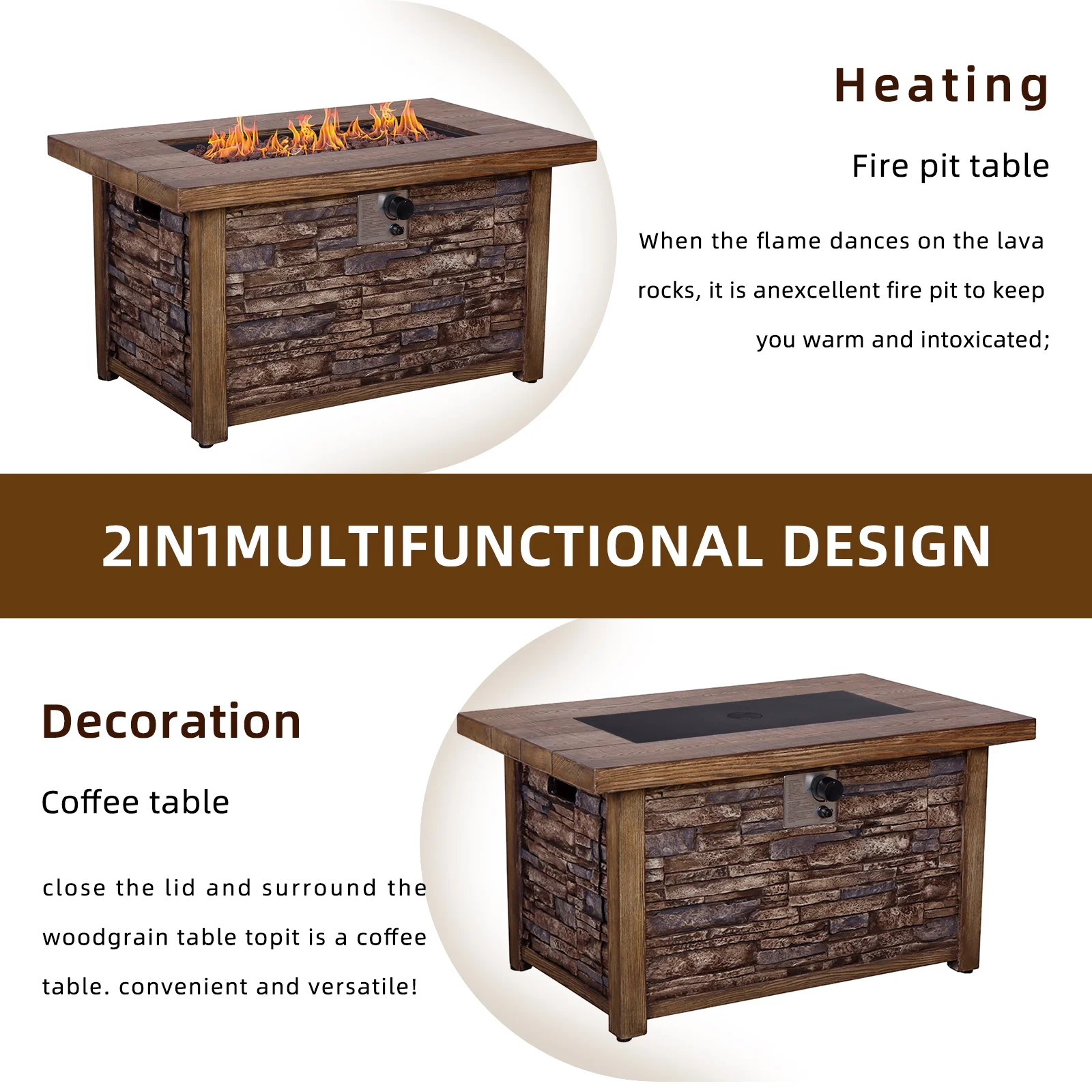 Firepits All TerraFab Internal Gas Tank For Outdoor Use Round