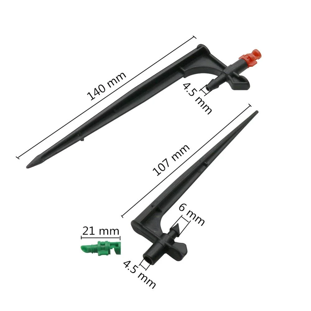 100 Sets Spiked Misting Sprinkler kits 90/180/ Degree Atomization Nozzles 10.5/14cm Barbed Bracket Rod Garden Irrigation Tool