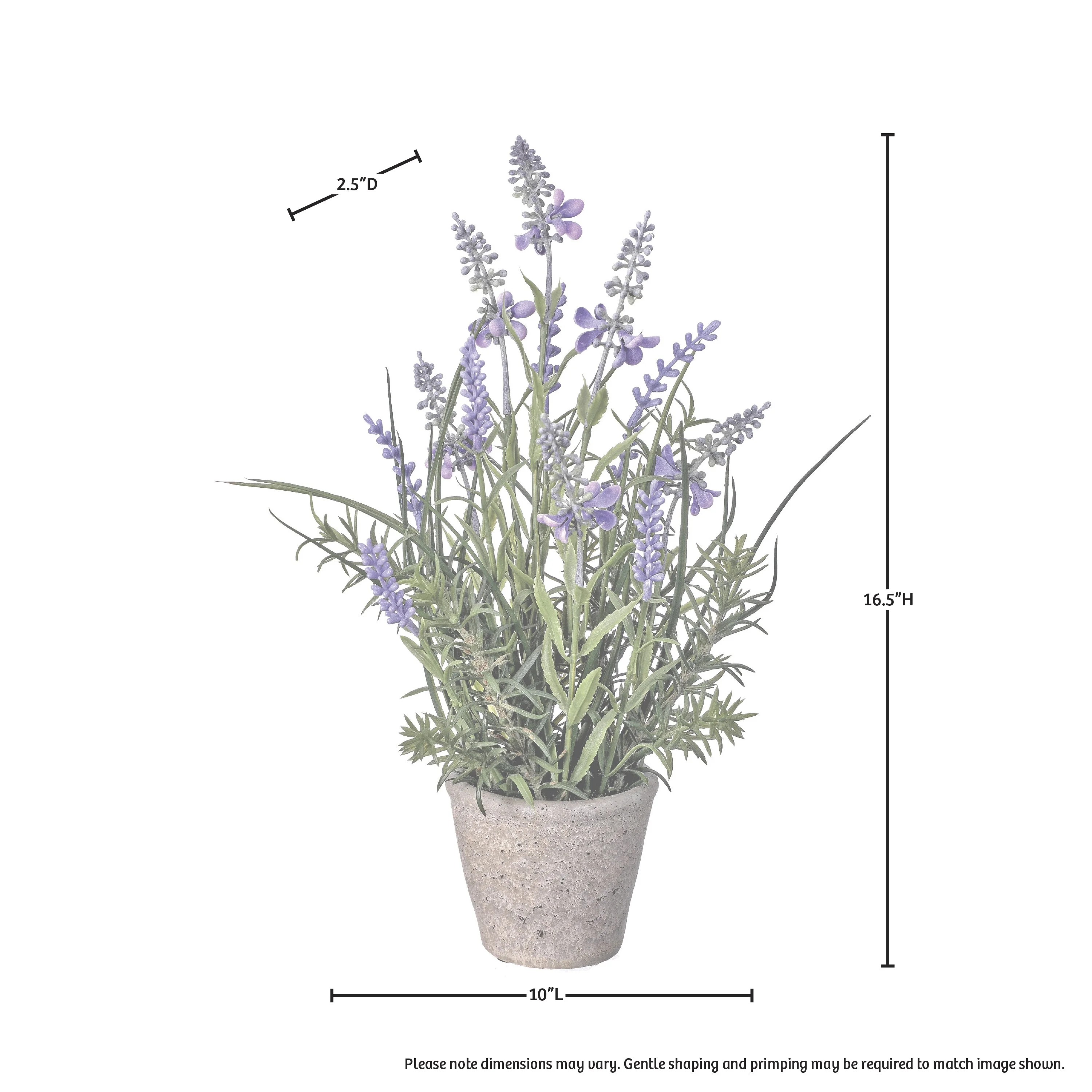 Plastic  Lavender In Cement Pot 12