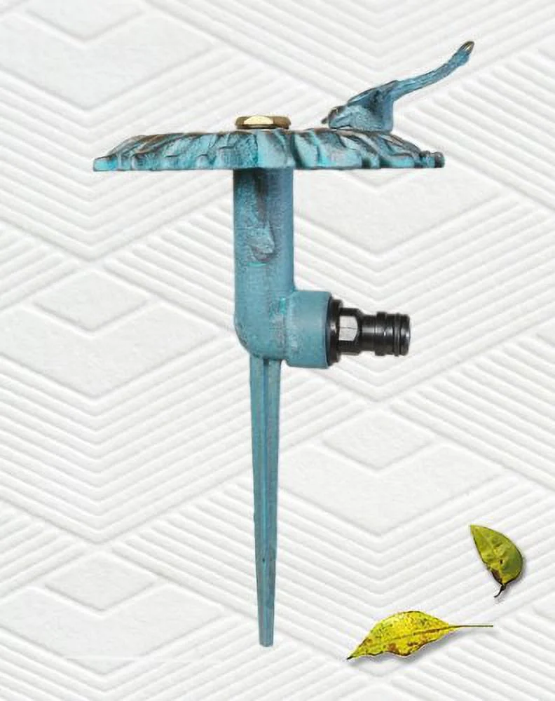 Brass Decorative Lawn & Garden Sprinkler - Sunflower with a Dragonfly