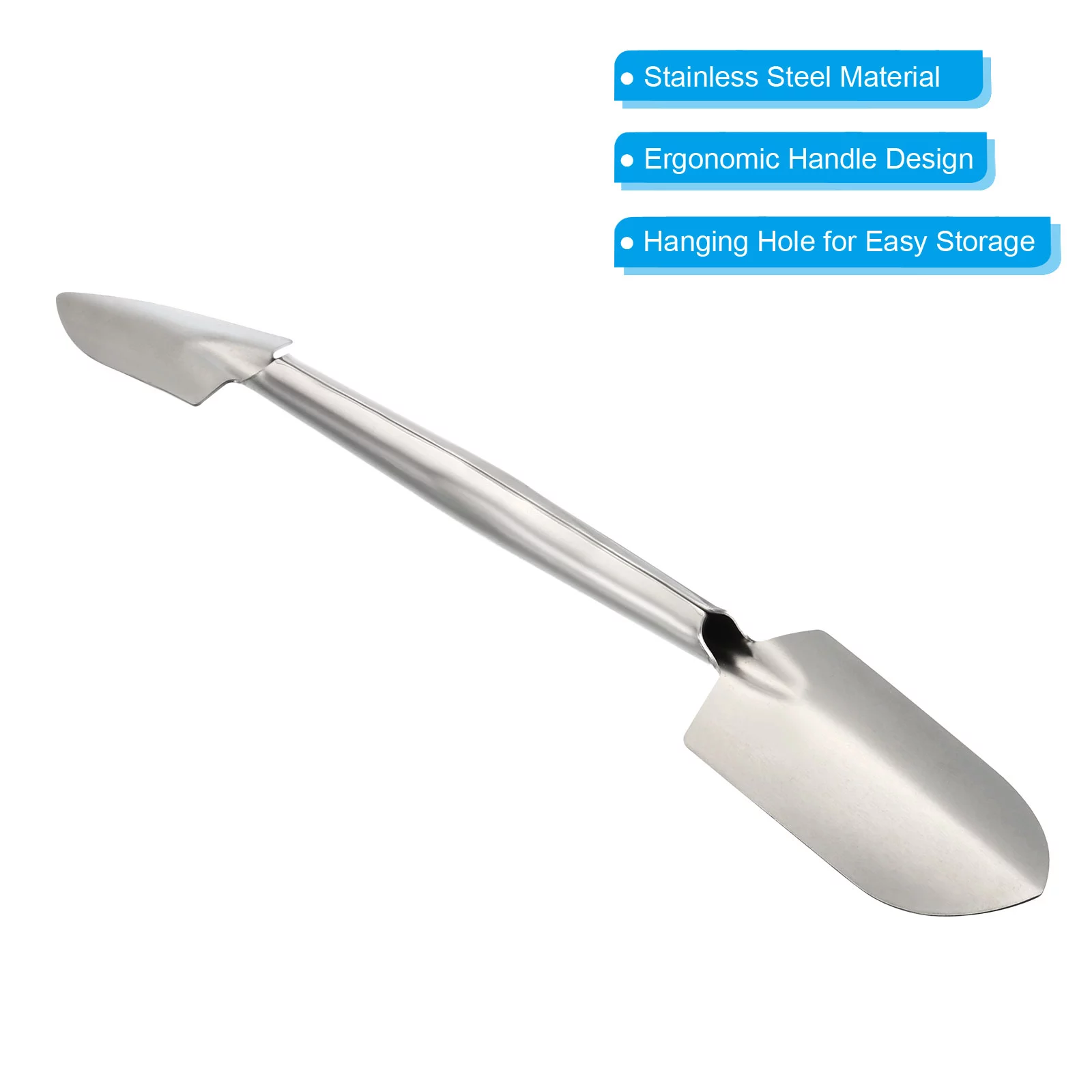 Uxcell Garden Handle Trowel Long Handled Garden Shovel Stainless Steel Double Headed Gardening Tool