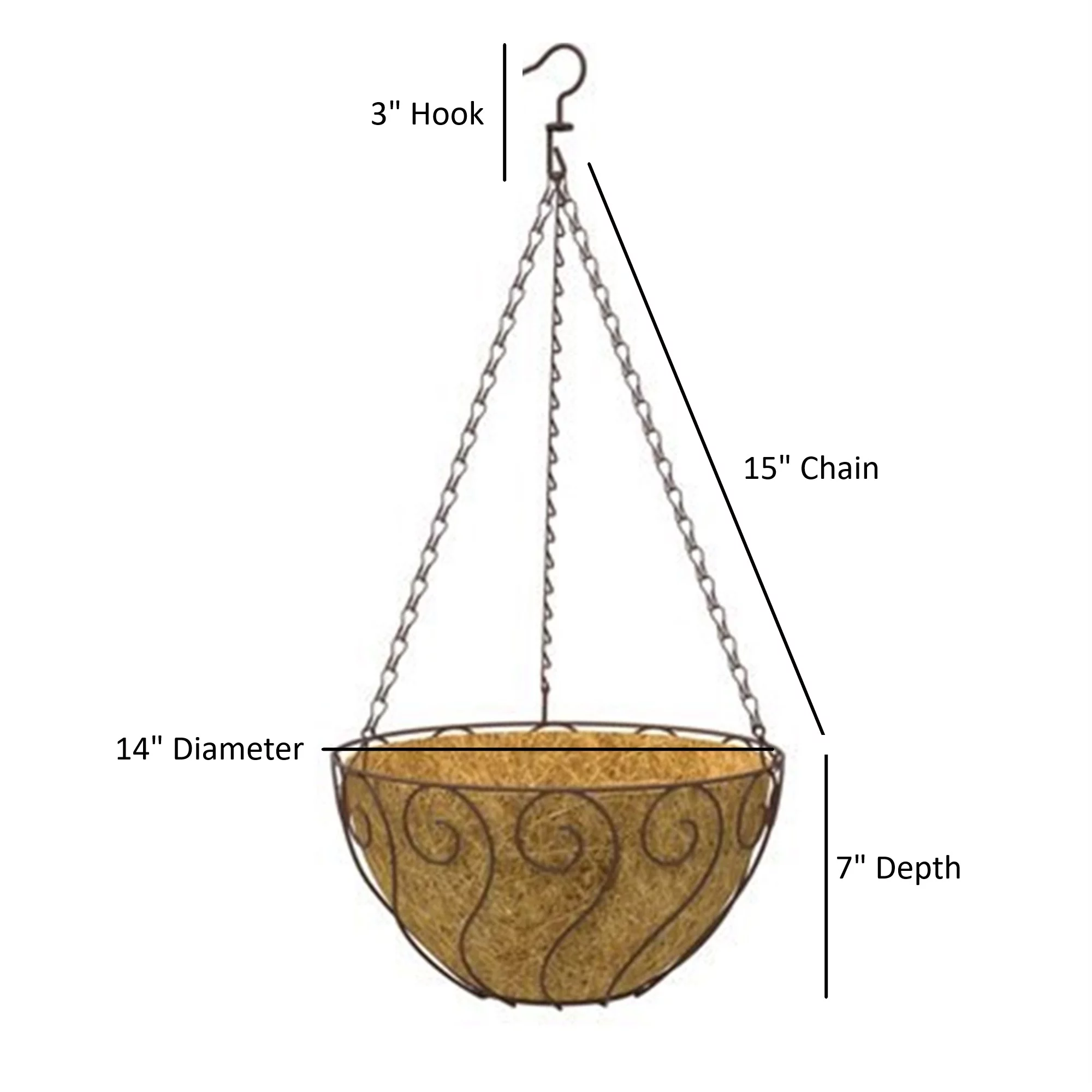 Panacea Products Corp-Import 87840 Aztec-Style Hanging Basket, 14-In.